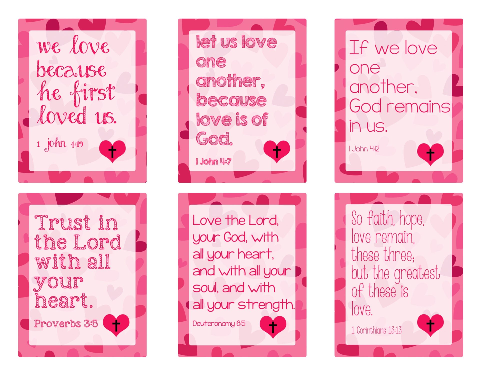 Printable Valentine Cards with Scripture