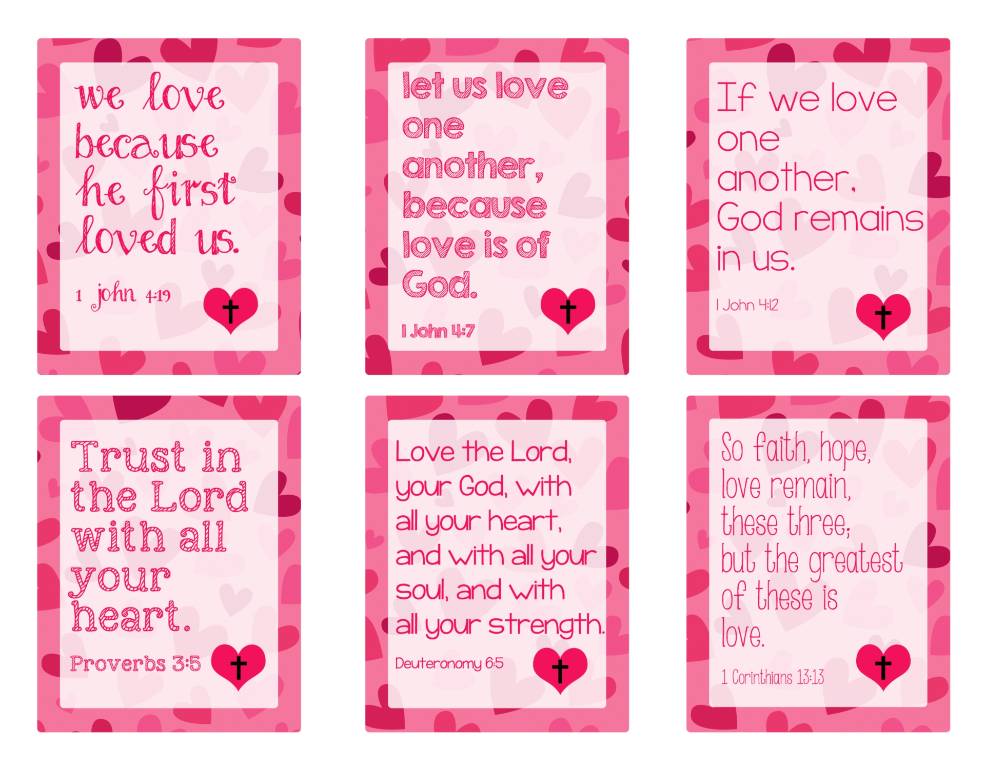 Valentine Scripture Cards 10 Free PDF Printables Printablee