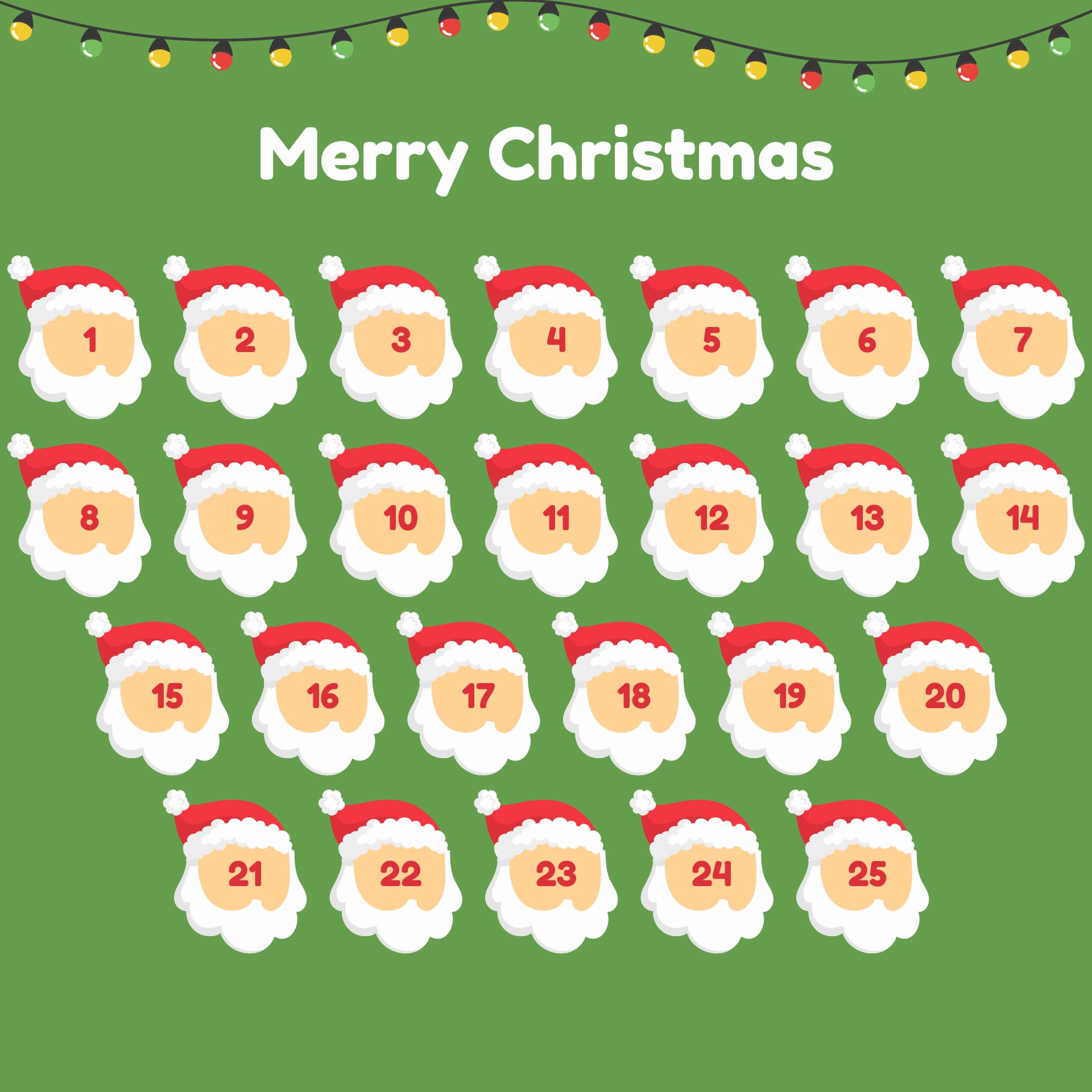  Printable Santa Countdown Calendar