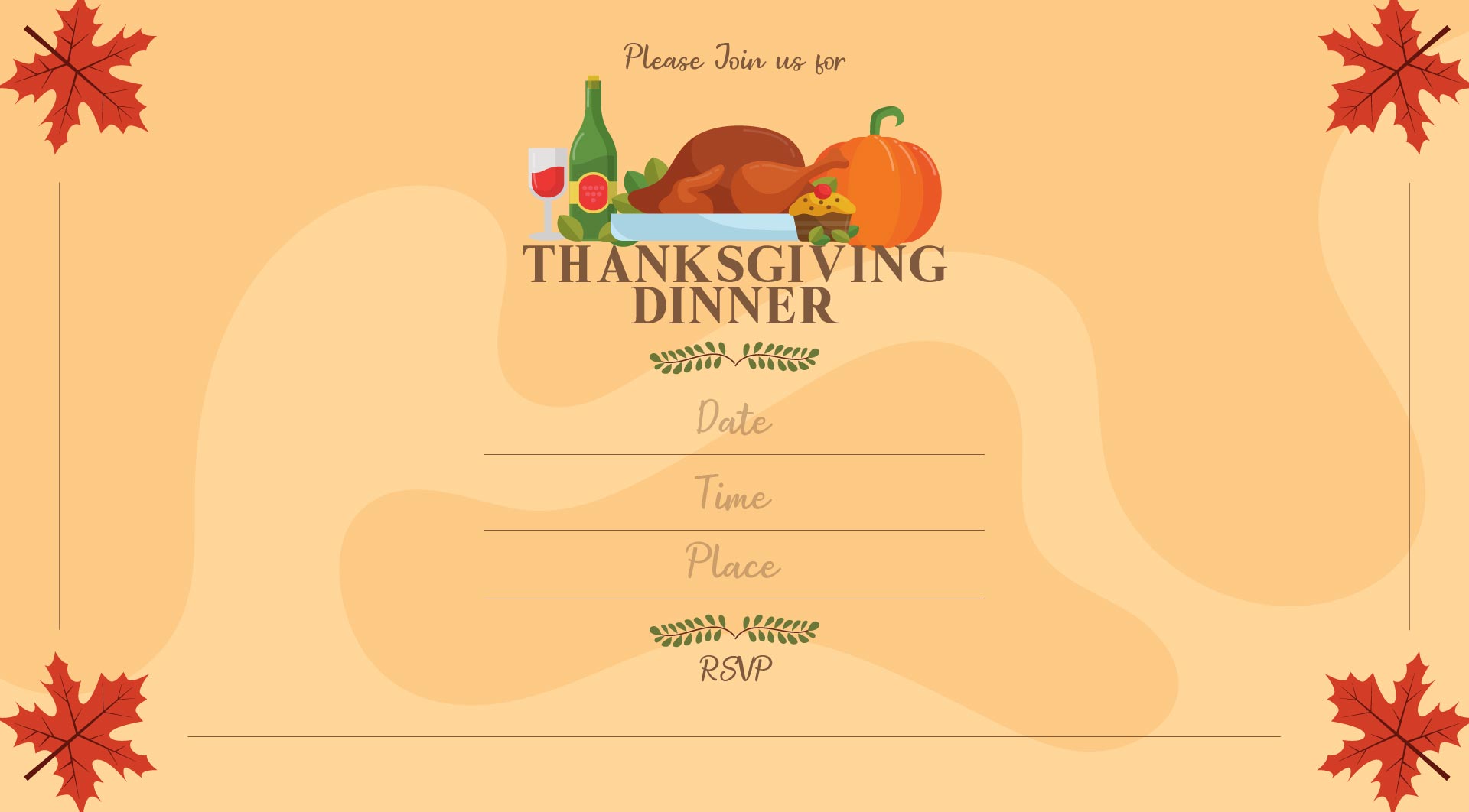 Thanksgiving Dinner Invitation Templates Printable Free