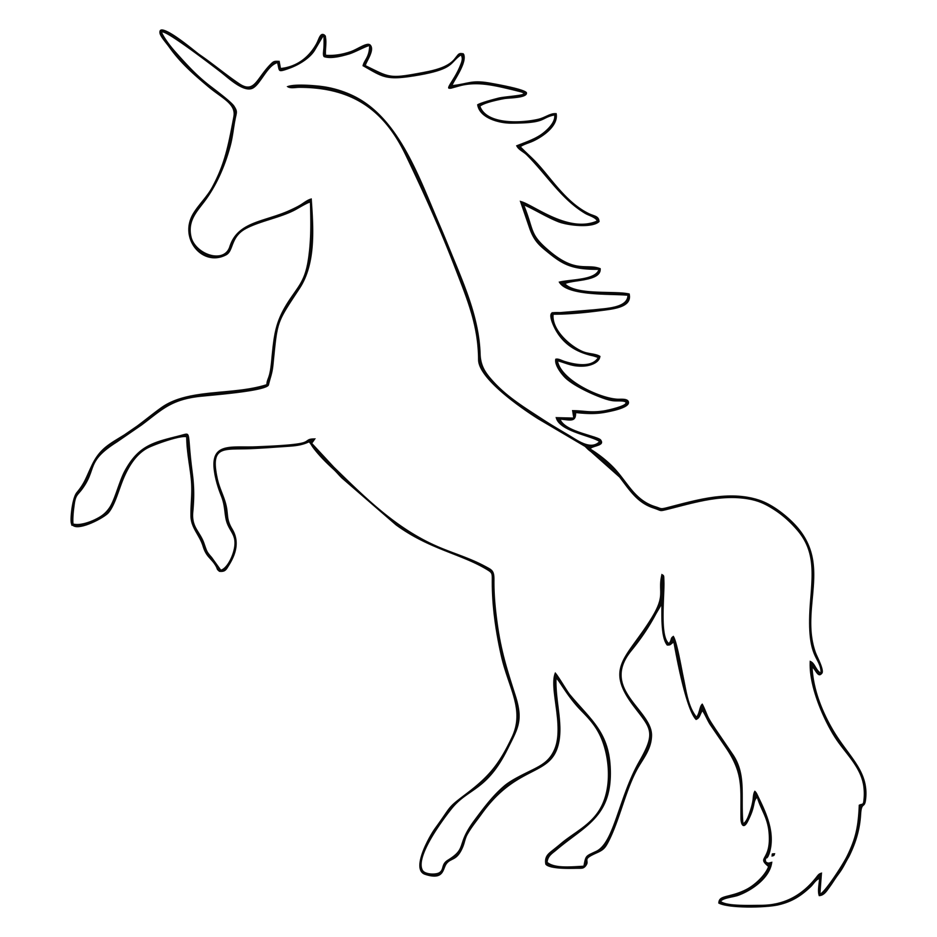 Printable Stencil Unicorn Template