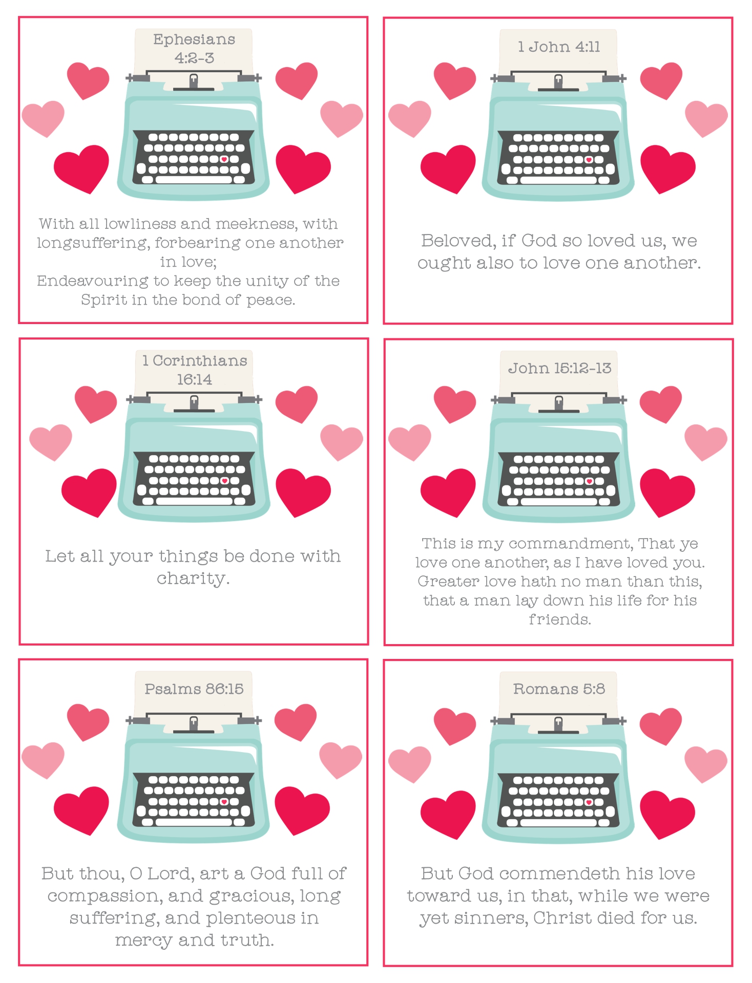 Valentine Scripture Cards 10 Free PDF Printables Printablee