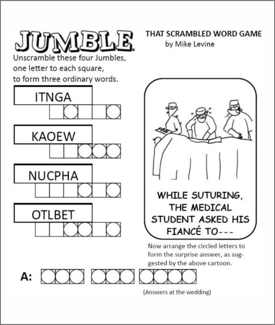 Word Jumble Puzzles to Print