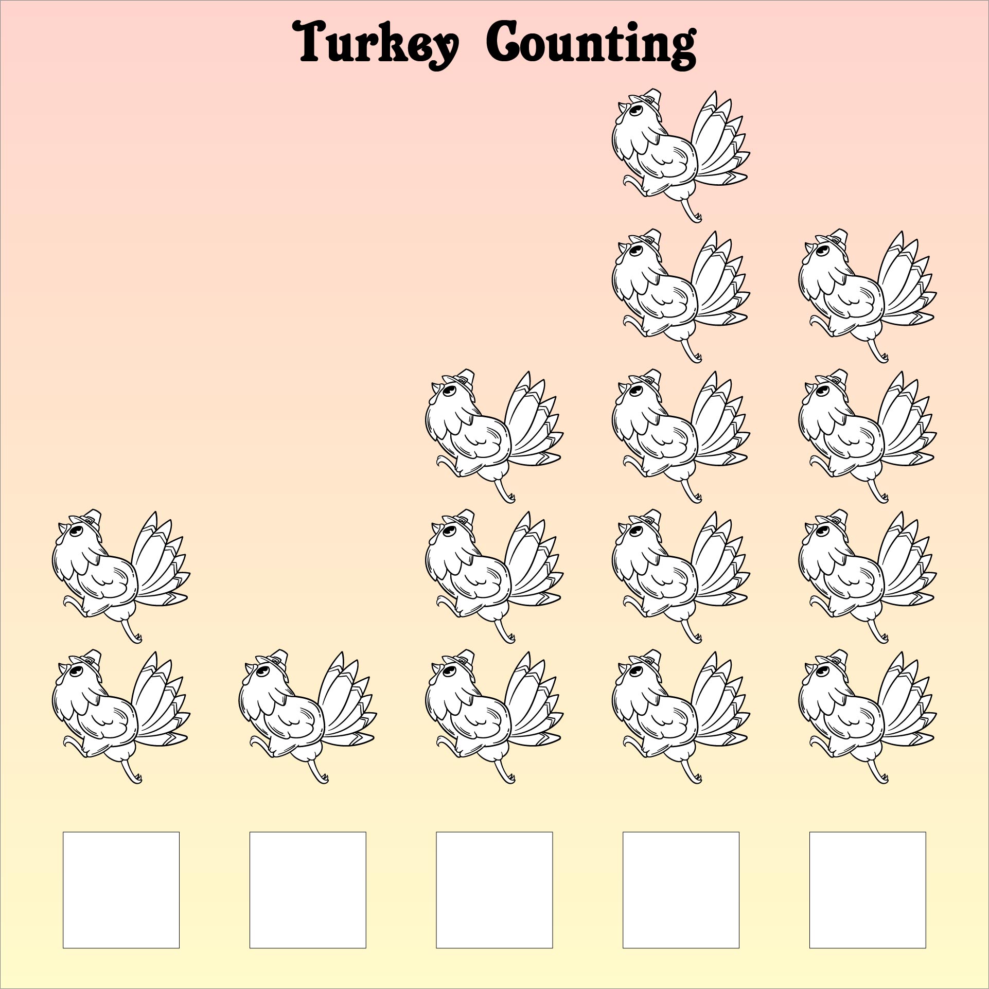 5 Little Turkeys Printable Book
