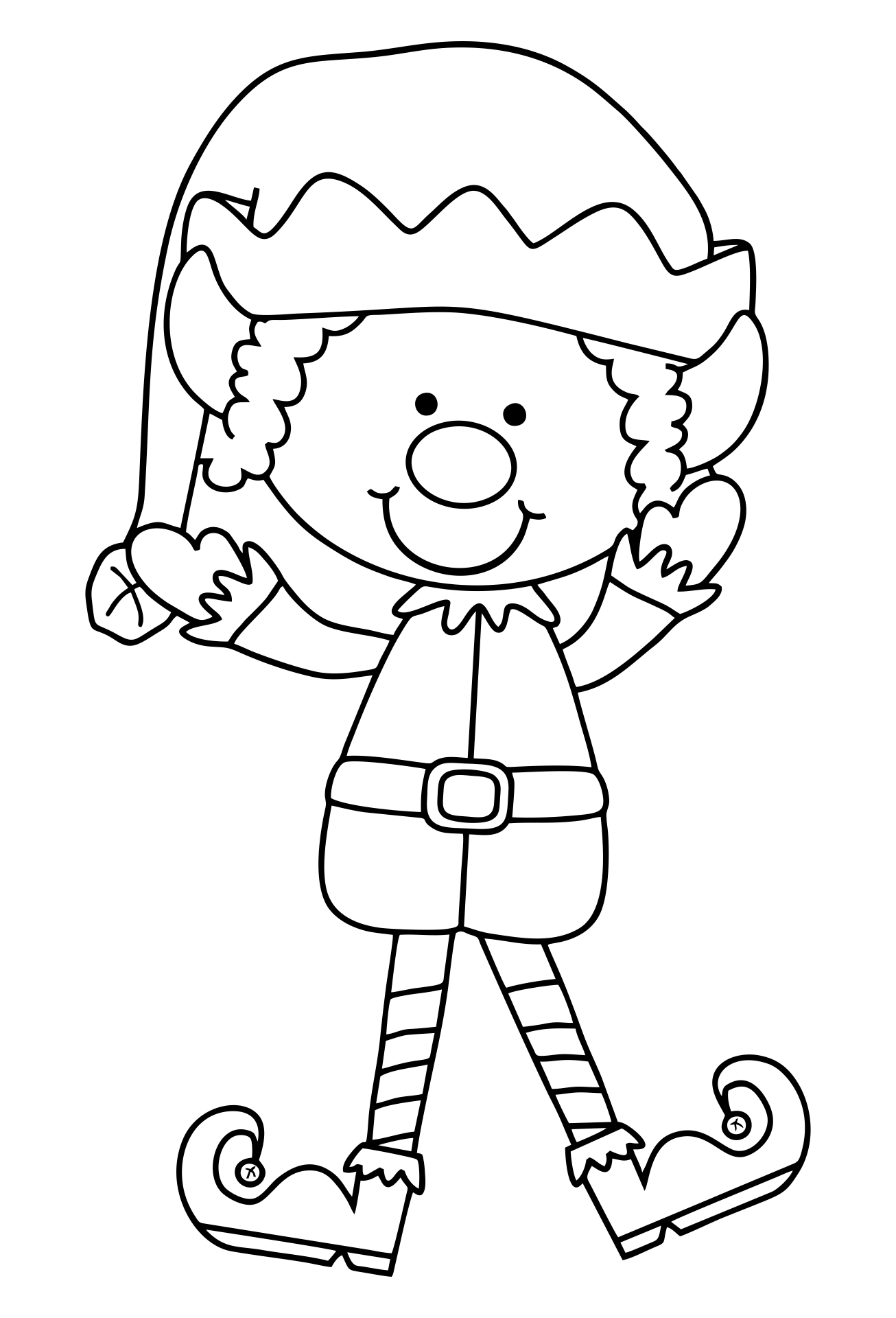 Cute Christmas Elf Coloring Pages