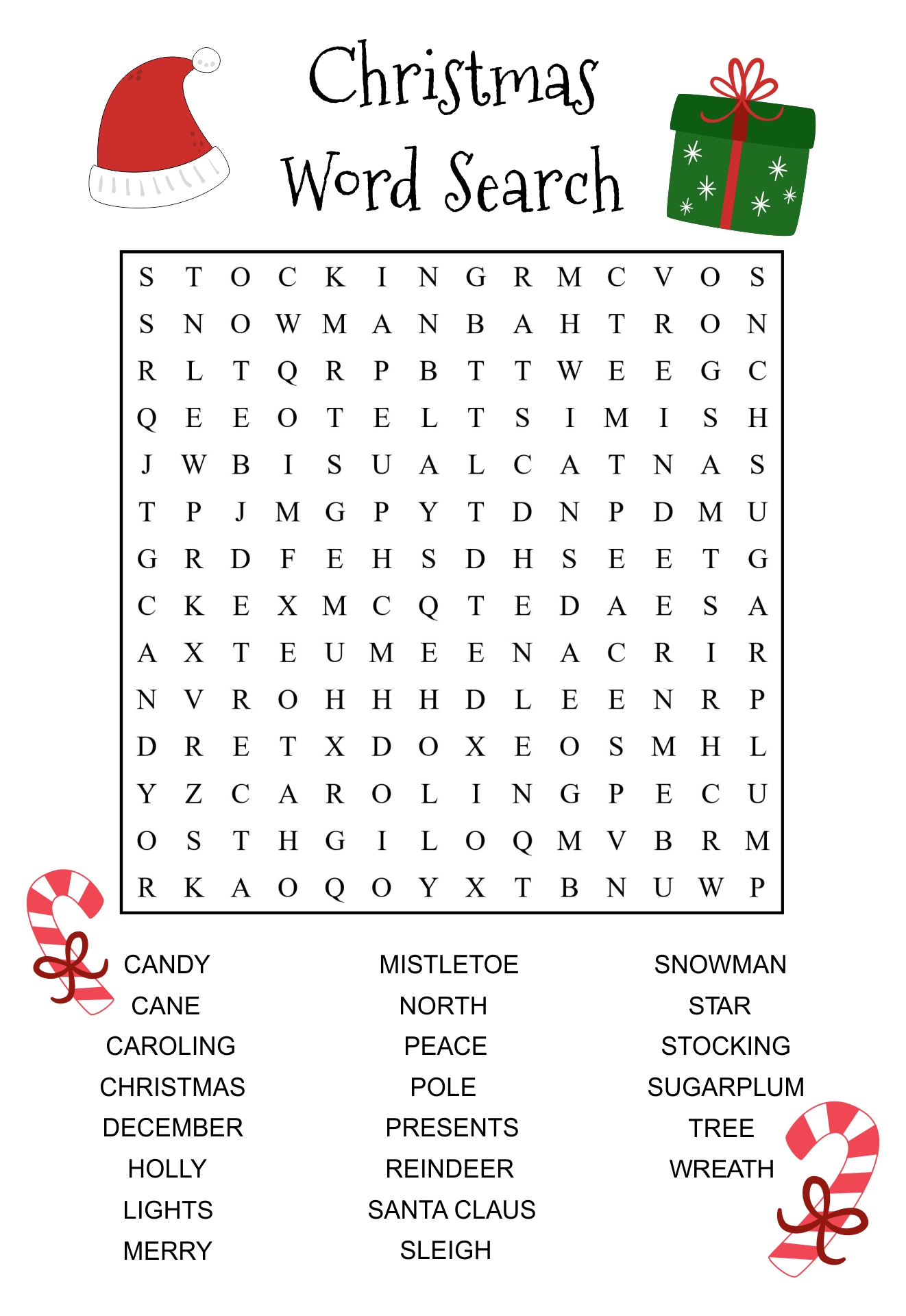 Free Printable Christmas Word Search Games