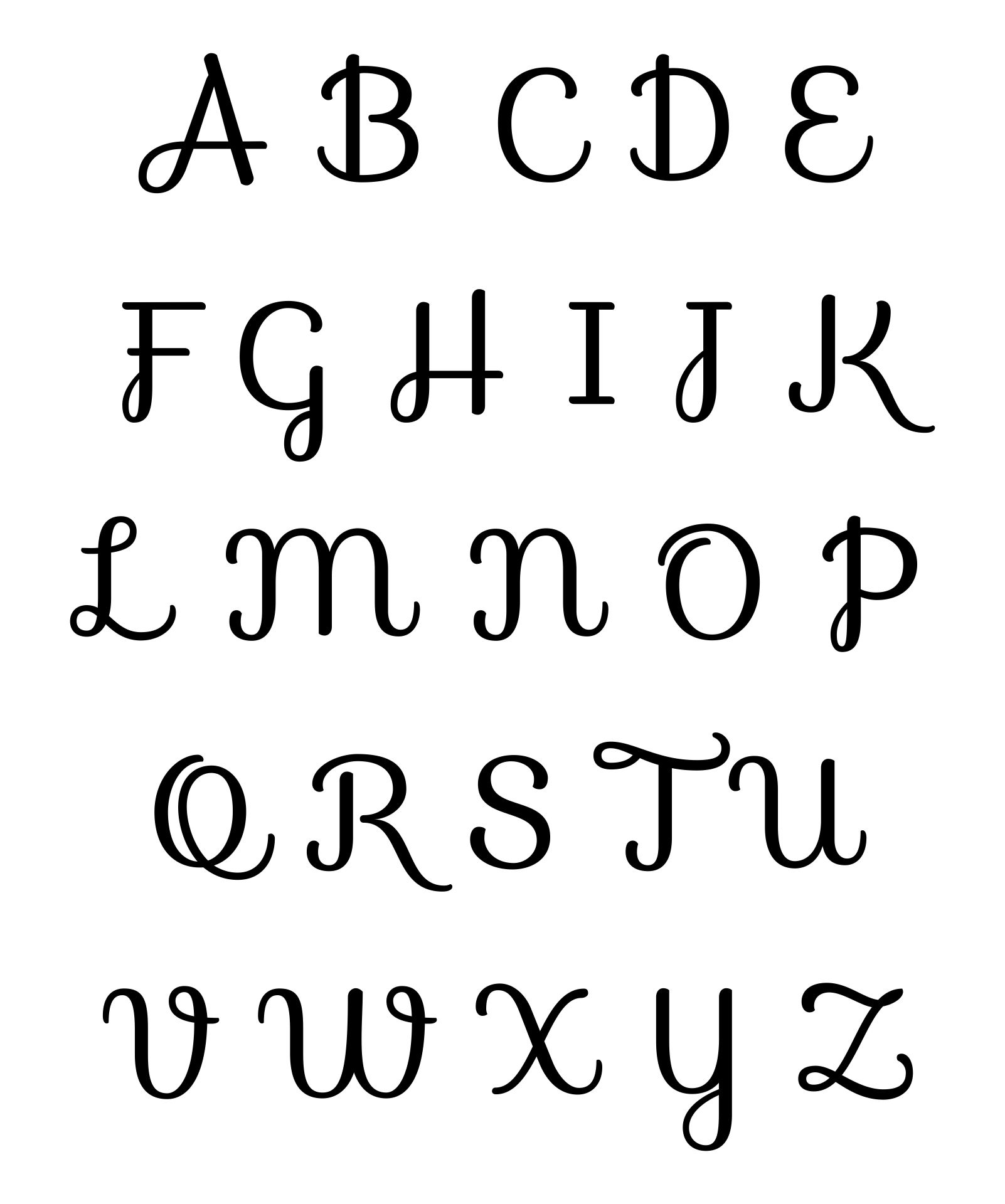 Free Printable Fancy Letter Stencils