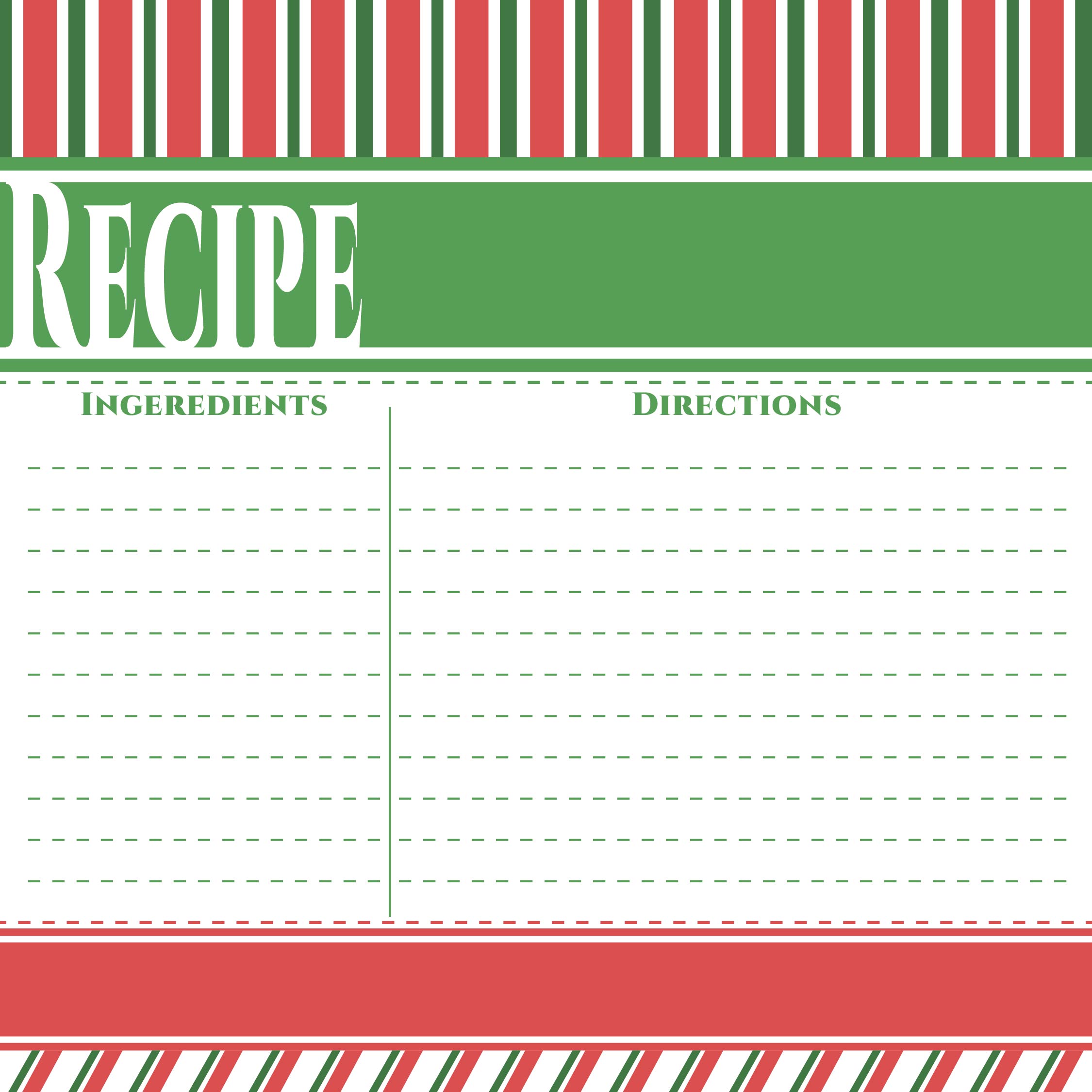 Free Printable Recipe Card Templates