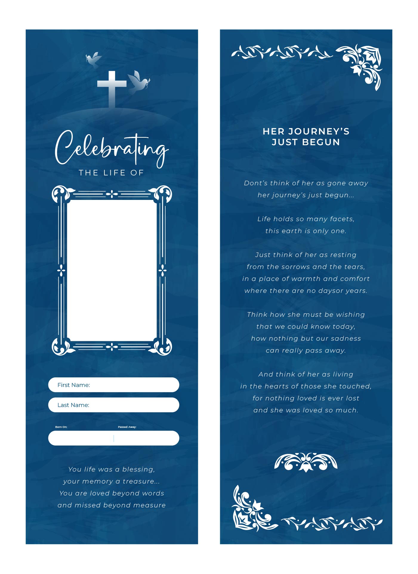 Printable Memorial Bookmarks