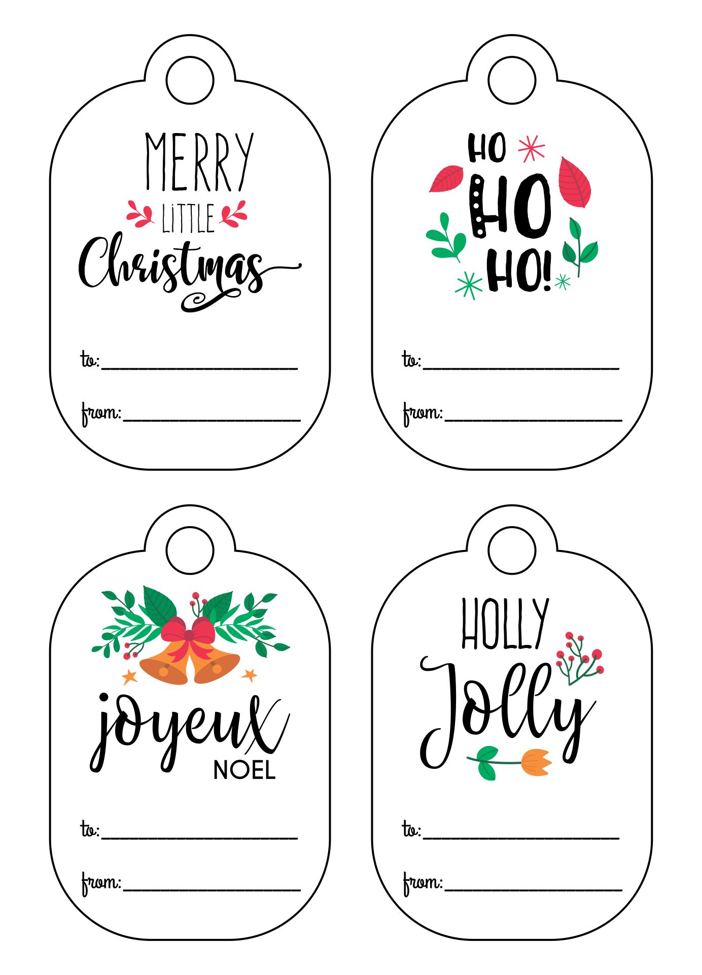  Printable Christmas Gift Name Tags