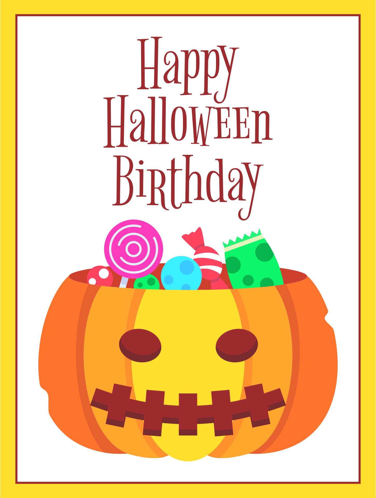 Printable Halloween Birthday Cards