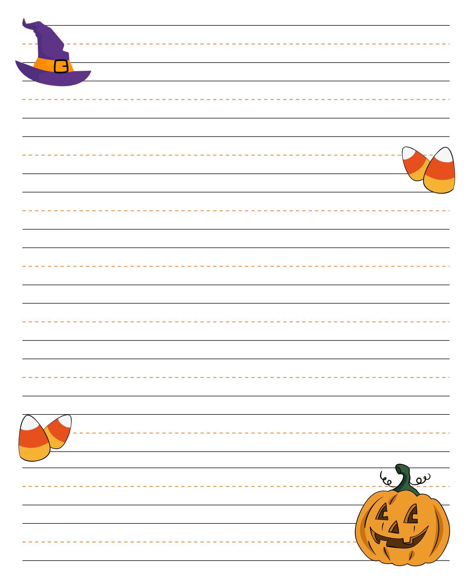 Printable Halloween Lined Writing Paper