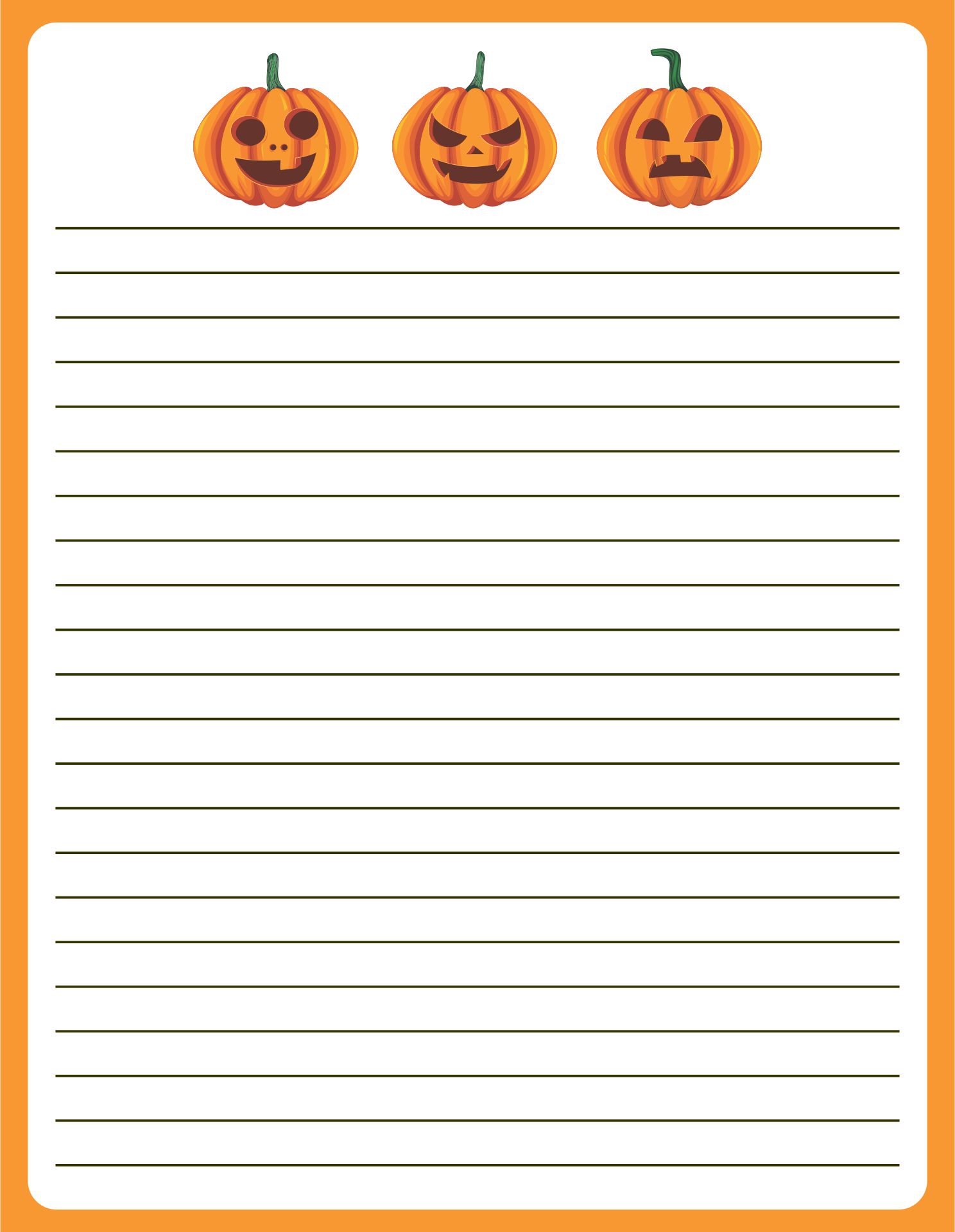 10 Best Printable Halloween Writing Paper - printablee.com