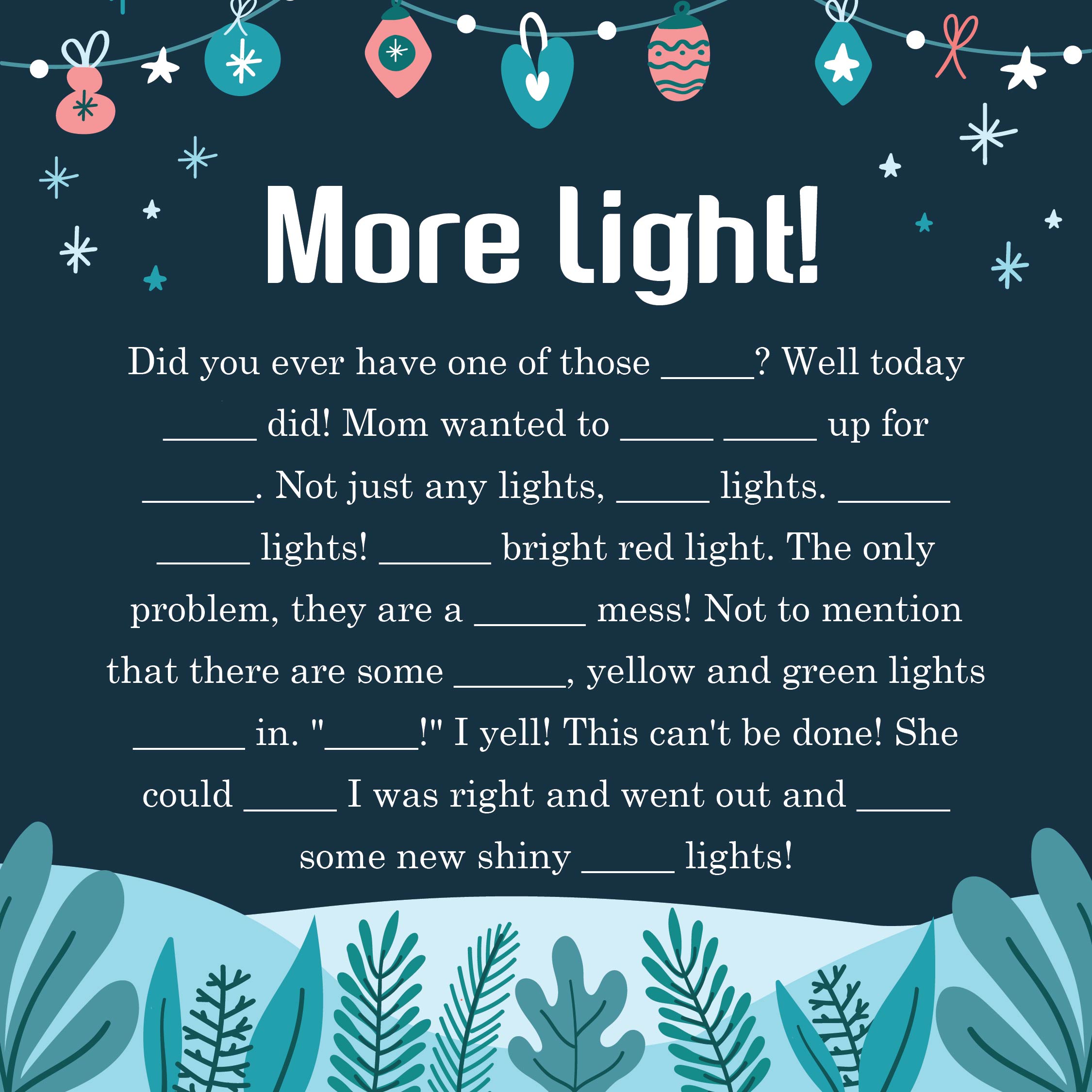  Christmas Mad Libs Printables