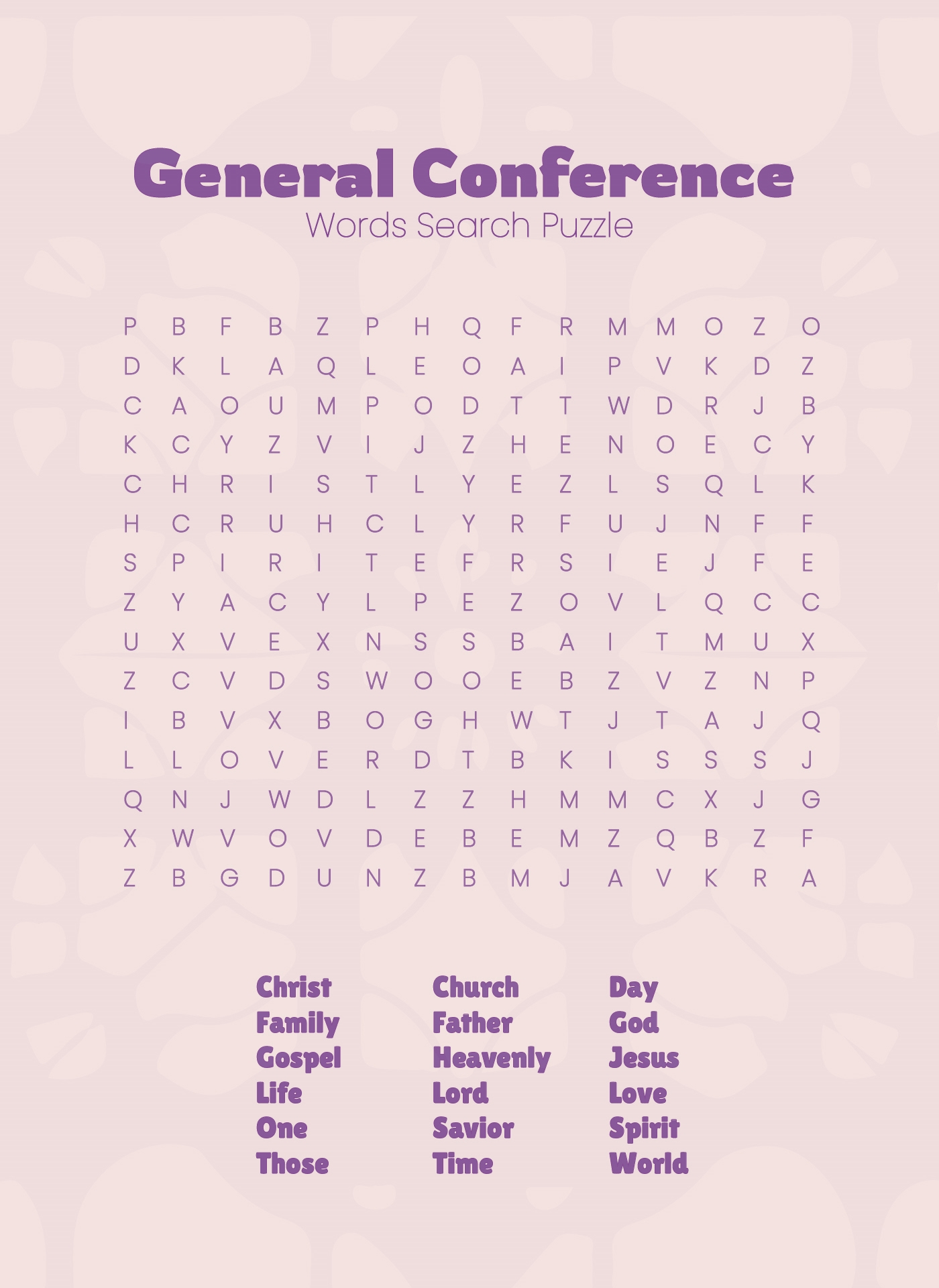General Conference Word Search