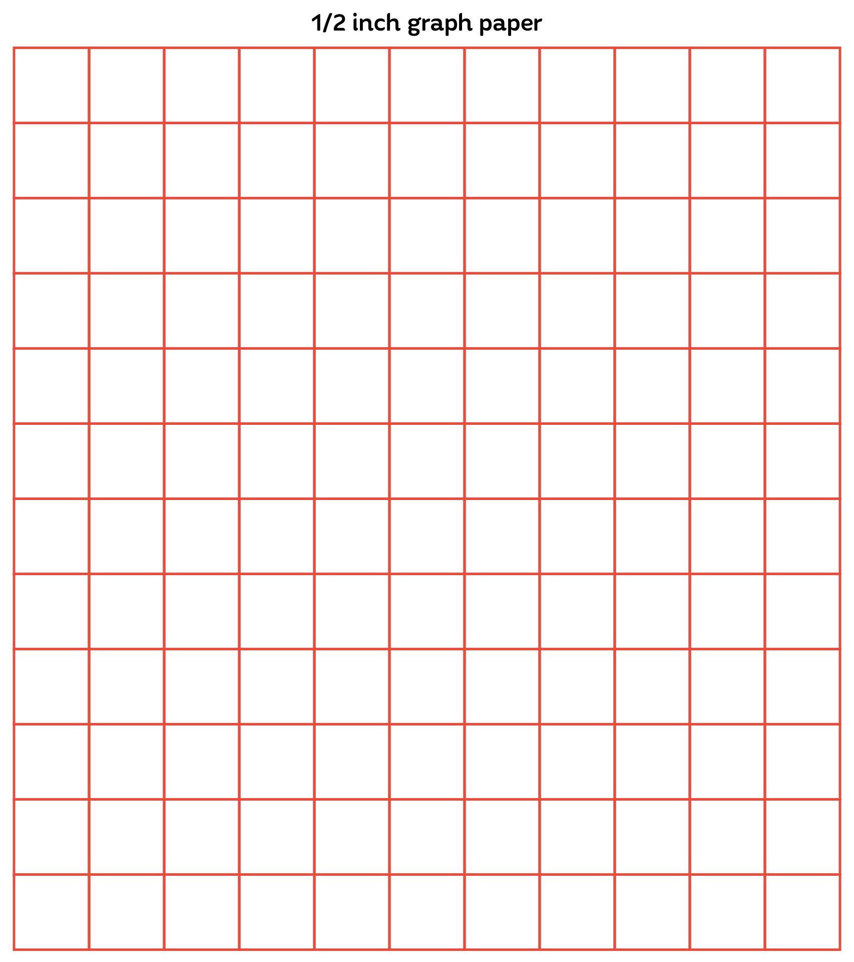 Graph Paper Printable 1 2 Inch