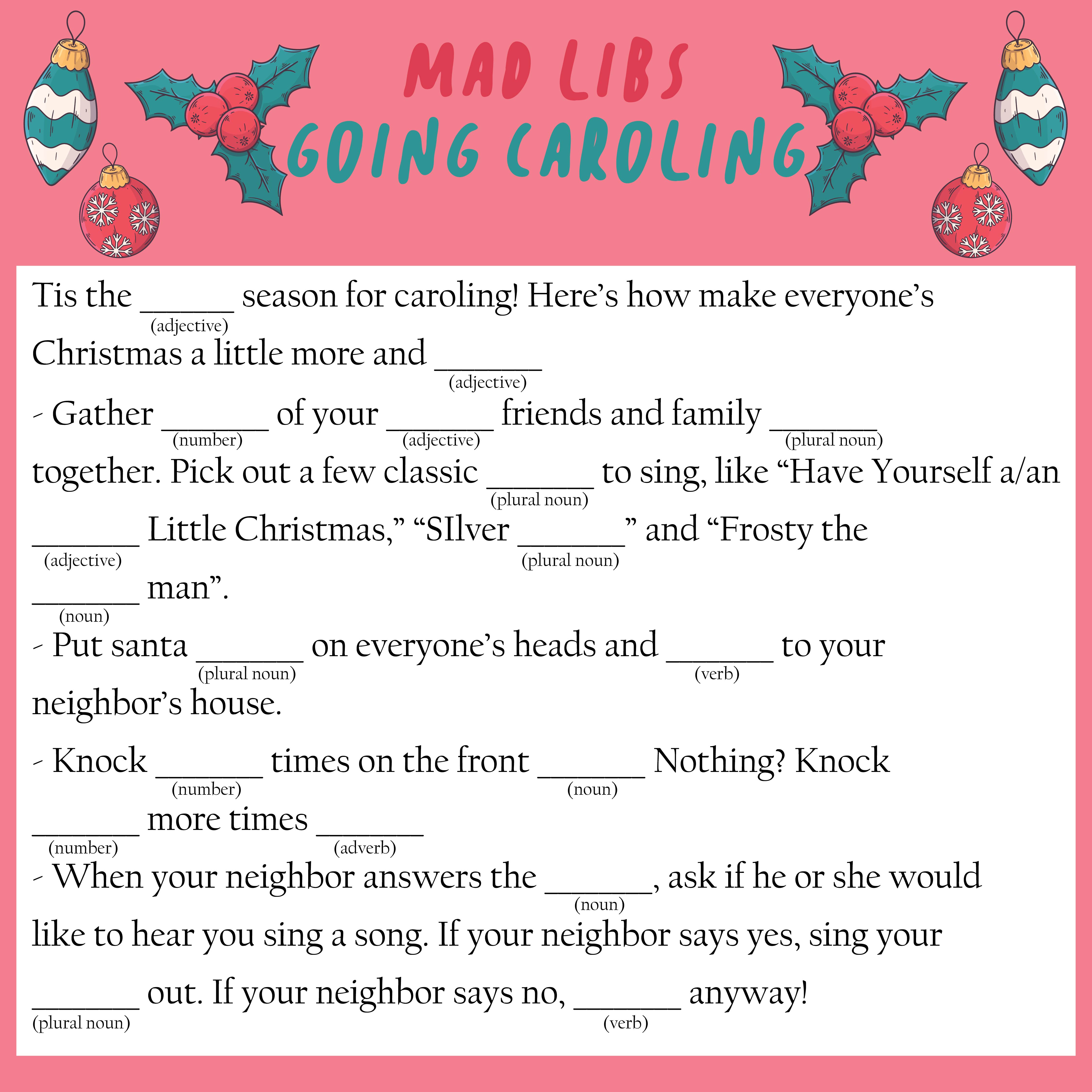 Free Mad Libs Printable