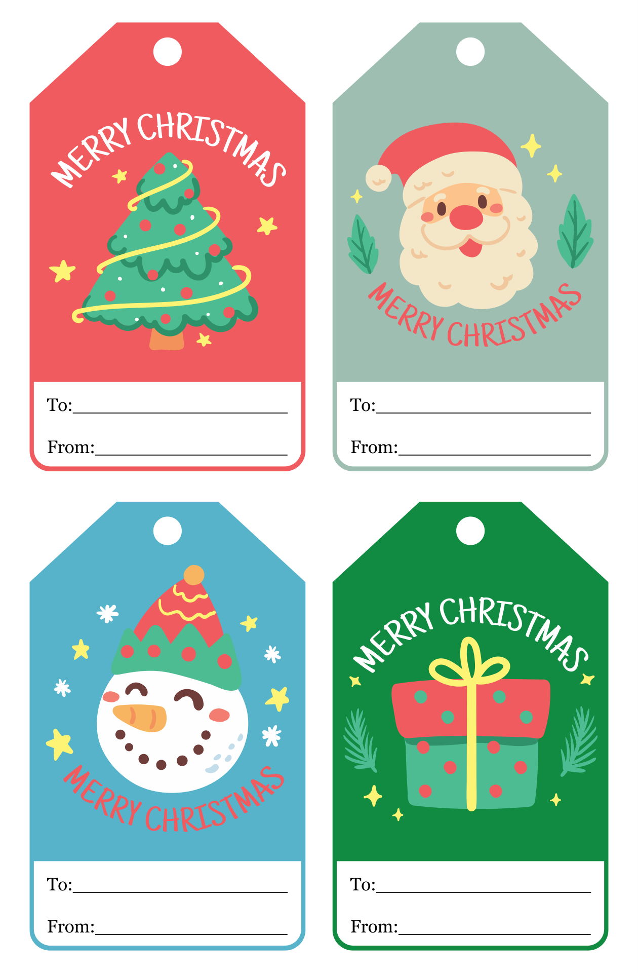 10 Best Merry Christmas Printable Tags Printablee