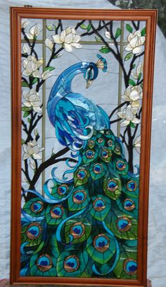 Peacock Stained Glass Window