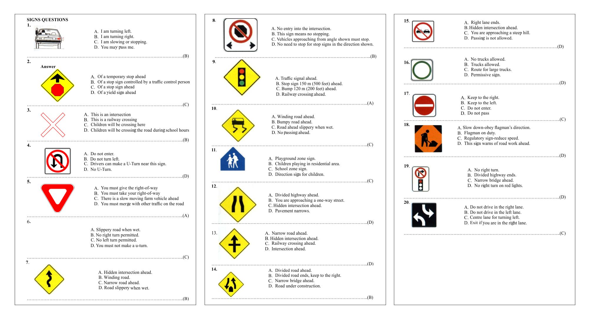 road-signs-practice-test