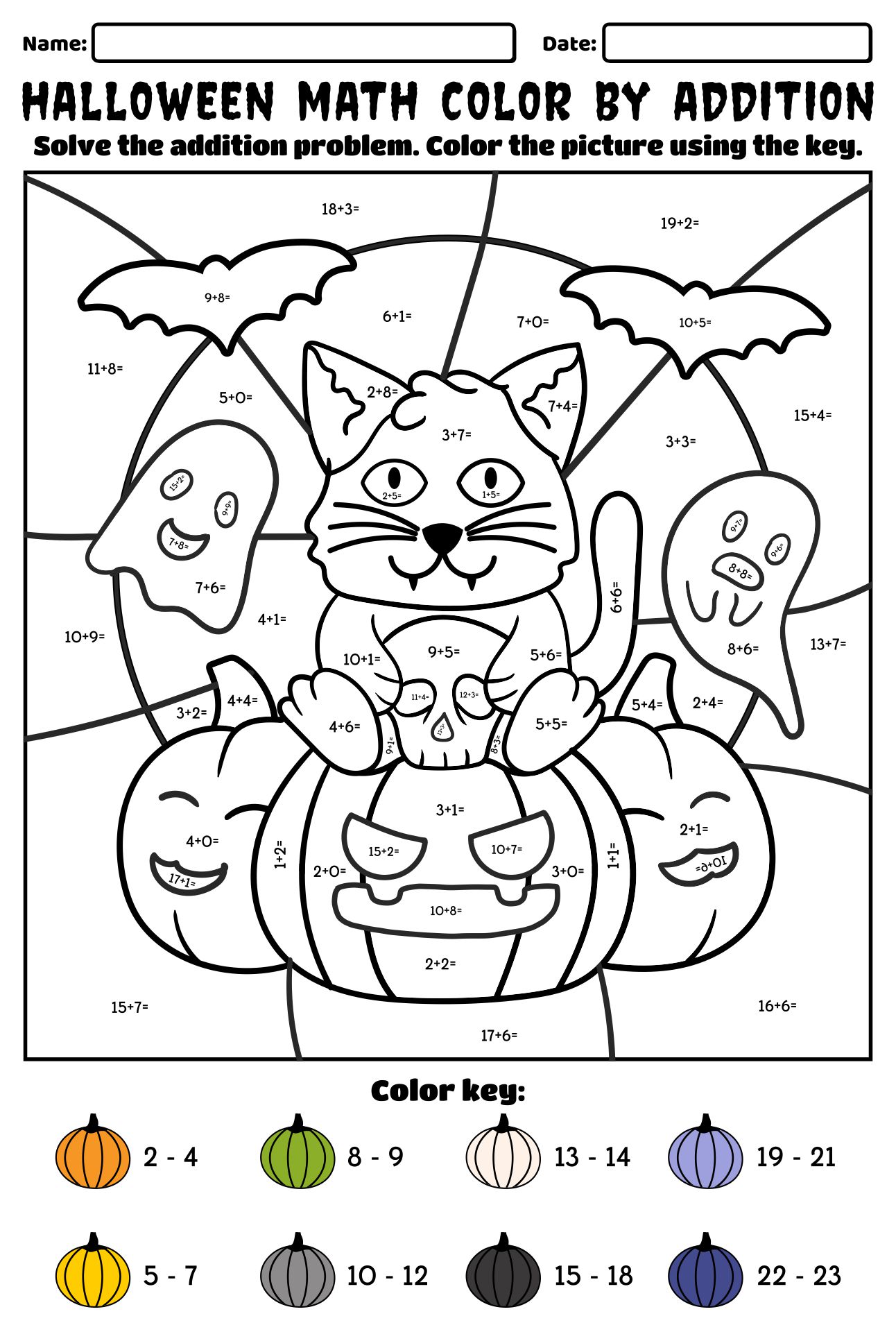 Halloween Coloring Pages Multiplication Practice