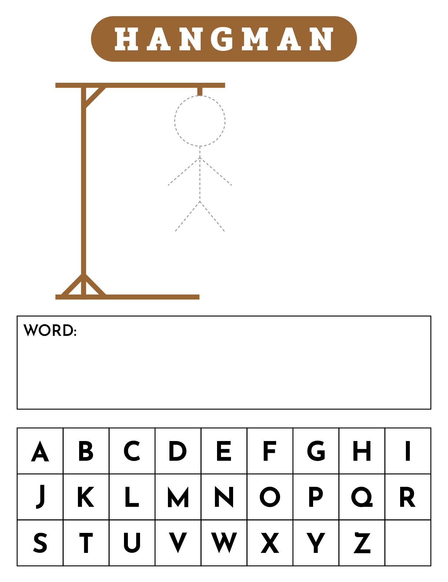 5 Best Images of Printable Hangman Words For Seniors - Printable Ruler