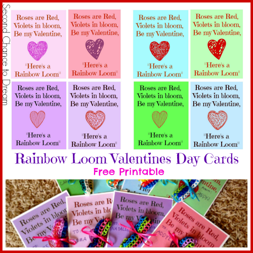 Rainbow Loom Valentines Cards