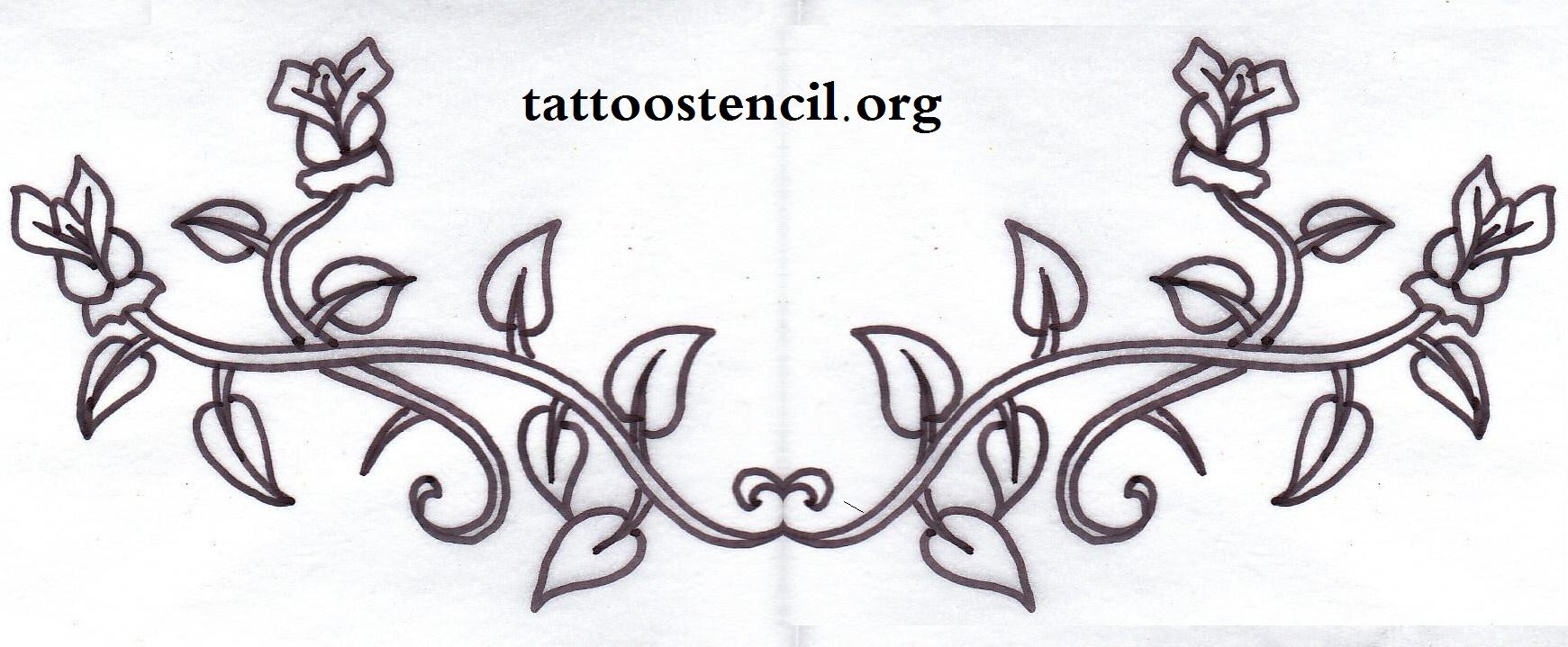 Rose Vine Tattoo Stencil Designs