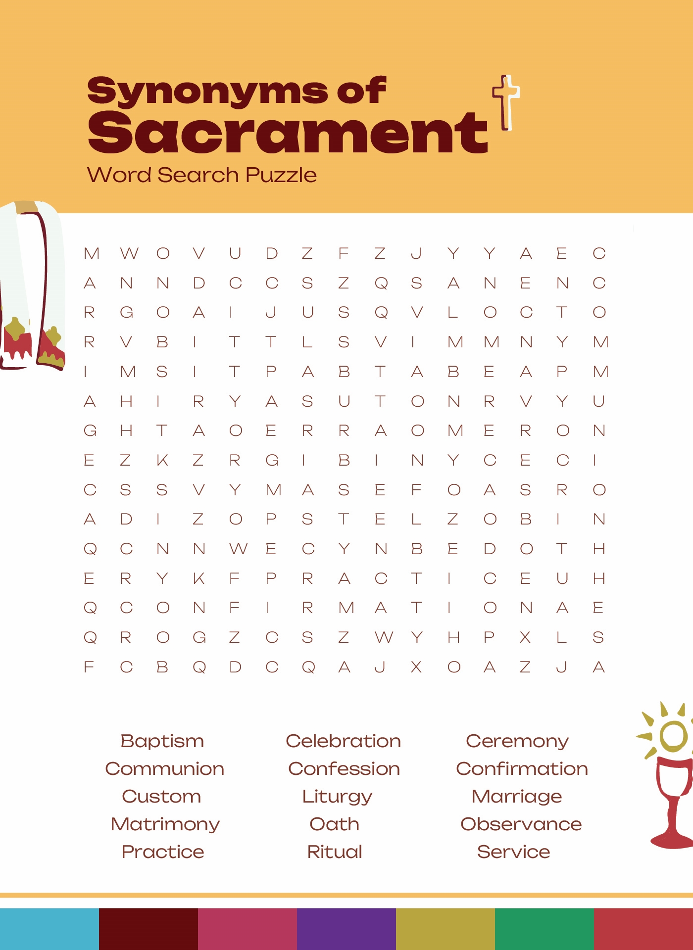 Sacrament Word Search Puzzle