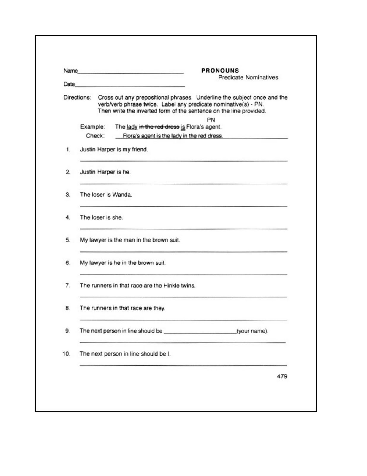 Free Printable 10th Grade Grammar Worksheets