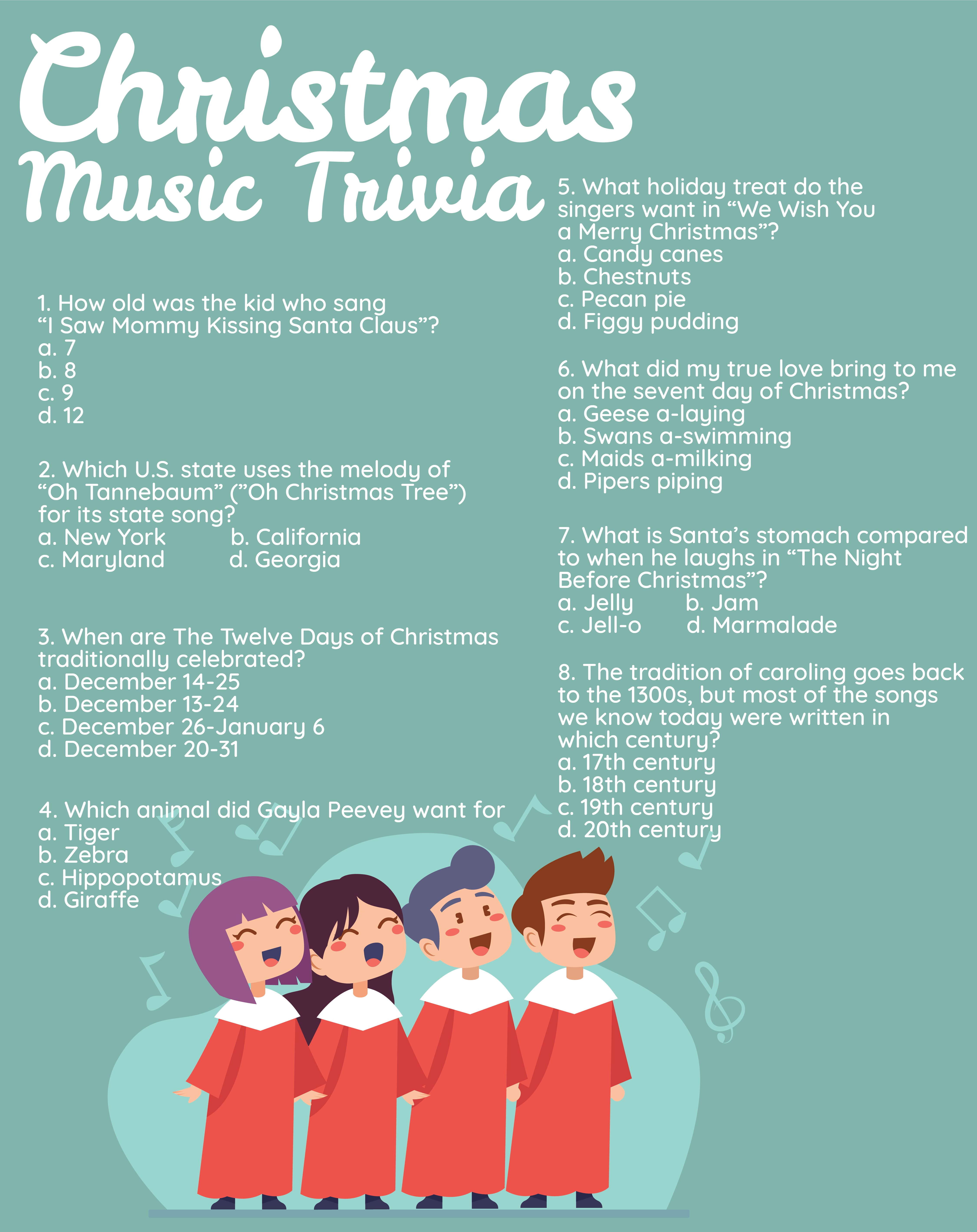 7 Best Printable Christmas Song Trivia