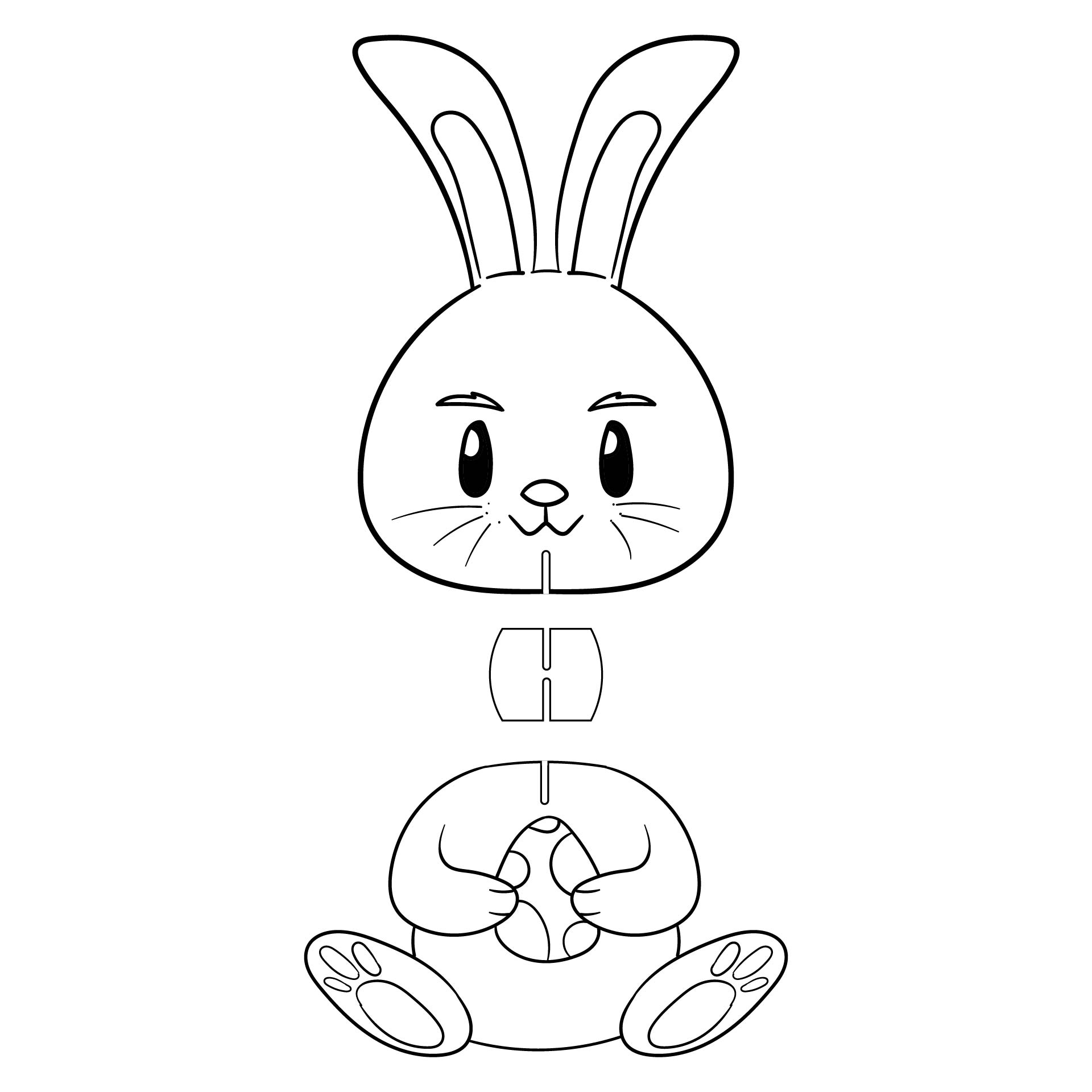 Coloring Easter Bunny Paper Crafts