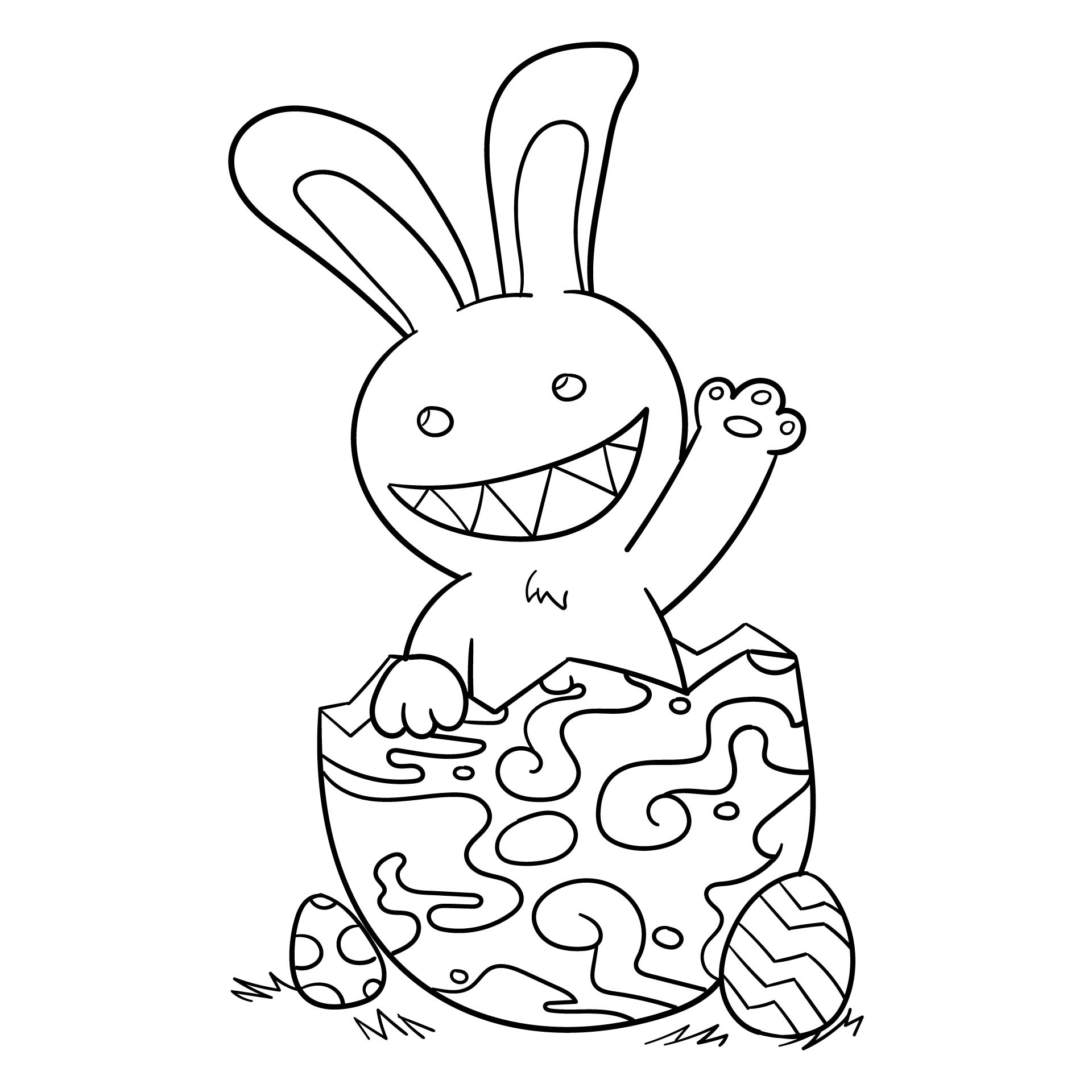 Easter Bunny Coloring Template
