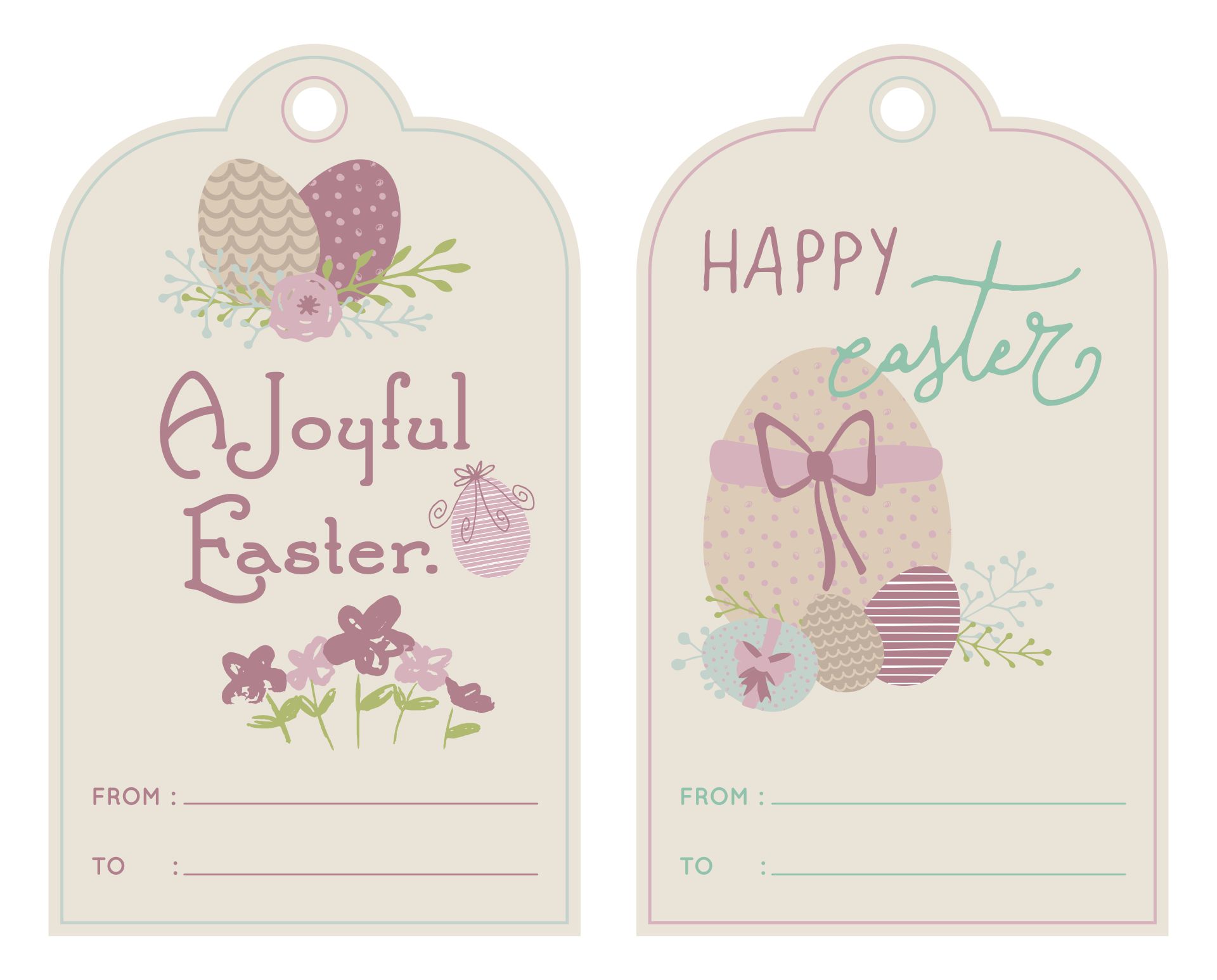 Vintage Easter Tag Printable