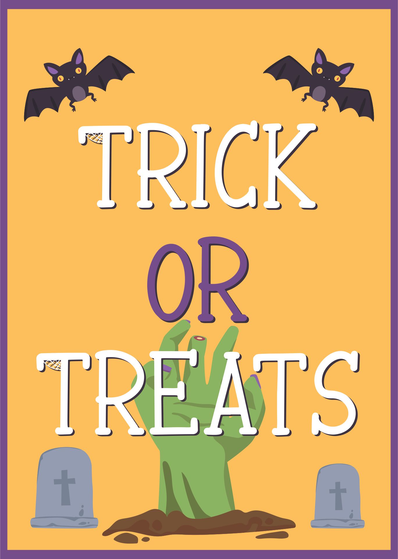 Halloween Trick or Treat Door Signs Printable
