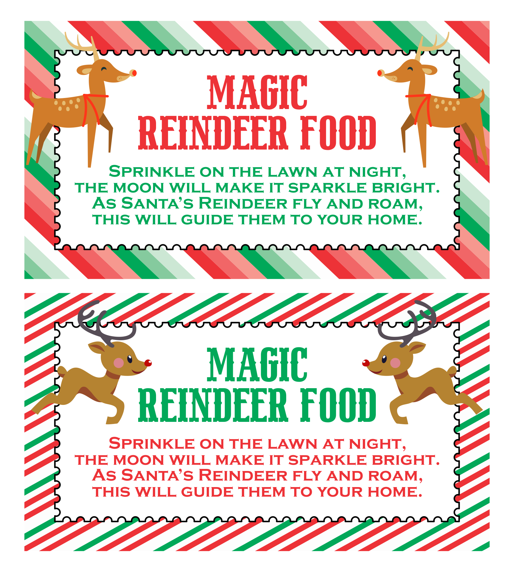 Magic Reindeer Food Labels