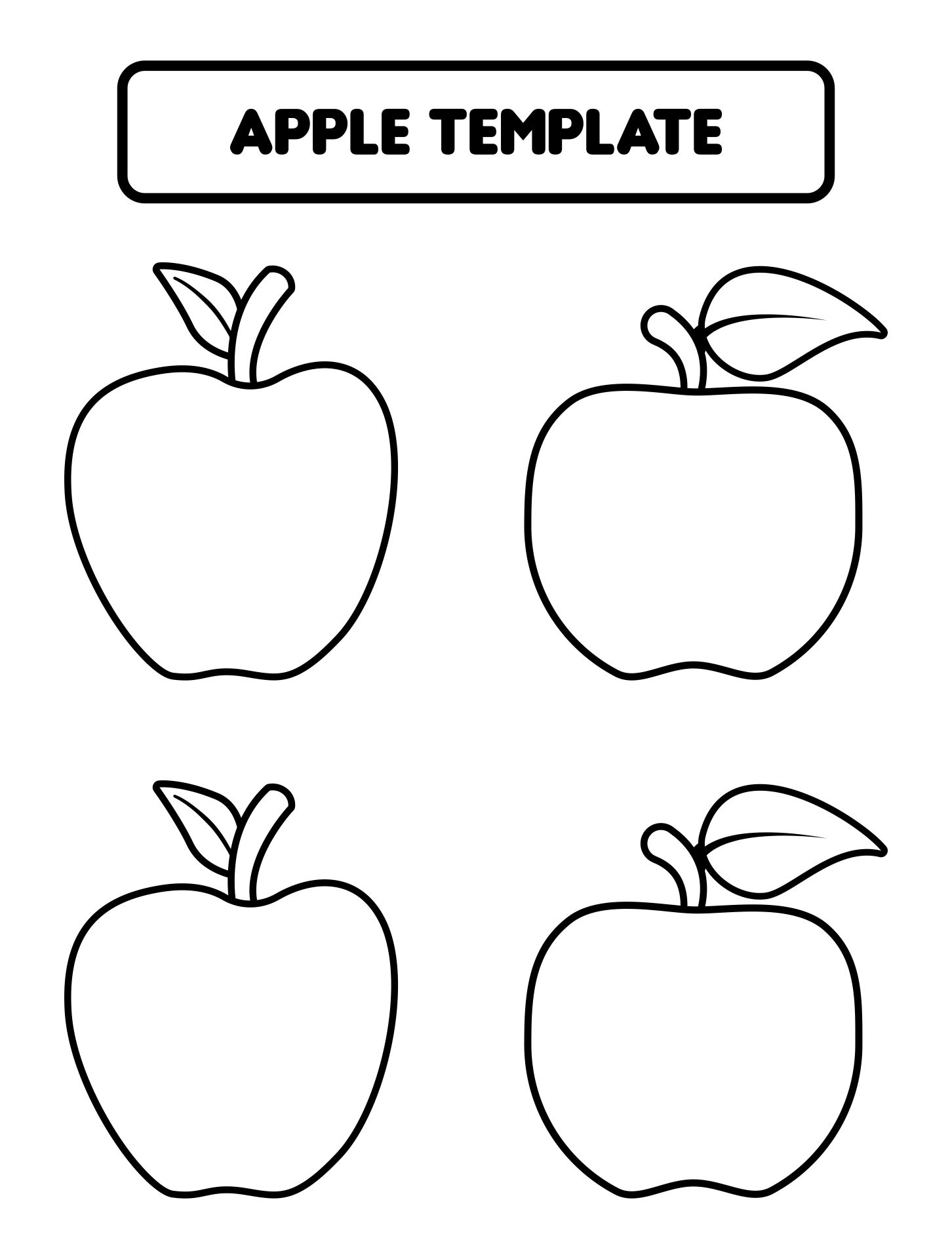 Printable Apple Template Preschool