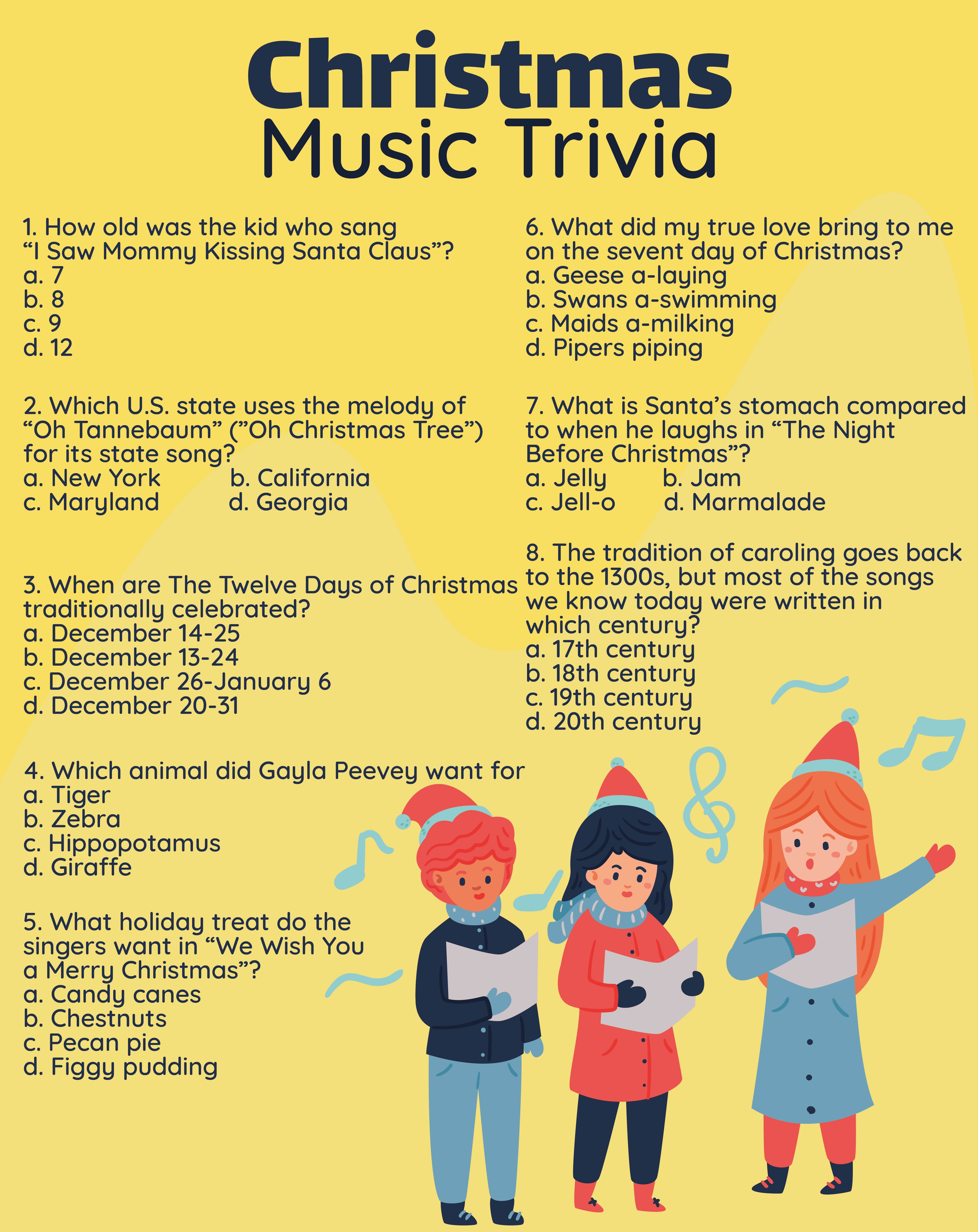 Christmas Song Quiz Printable