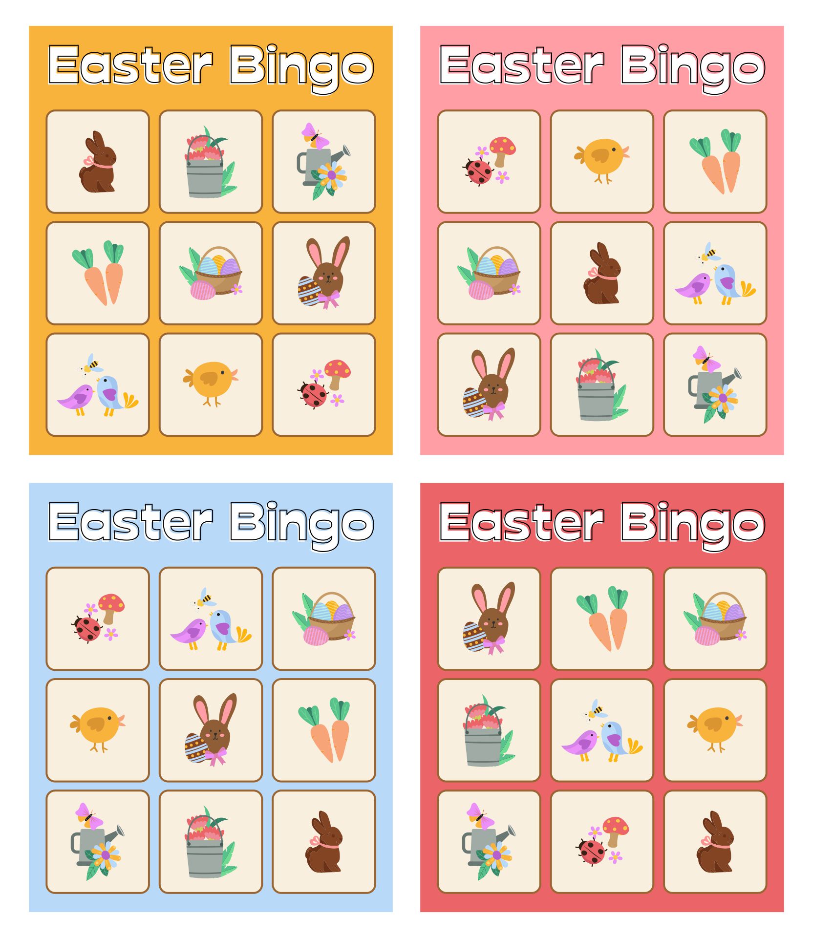 Printable Easter Bingo Games