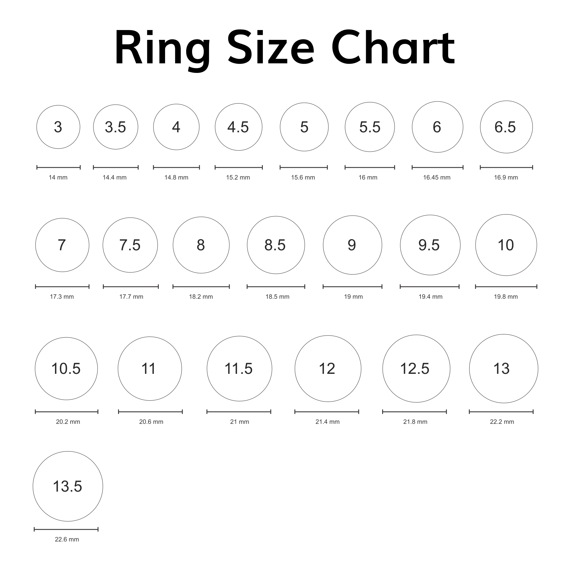 Men Ring Size Chart Printable