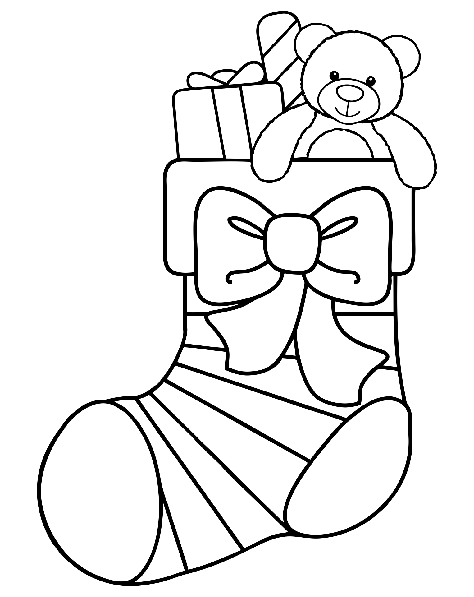 Stocking Christmas Ornament Coloring Pages