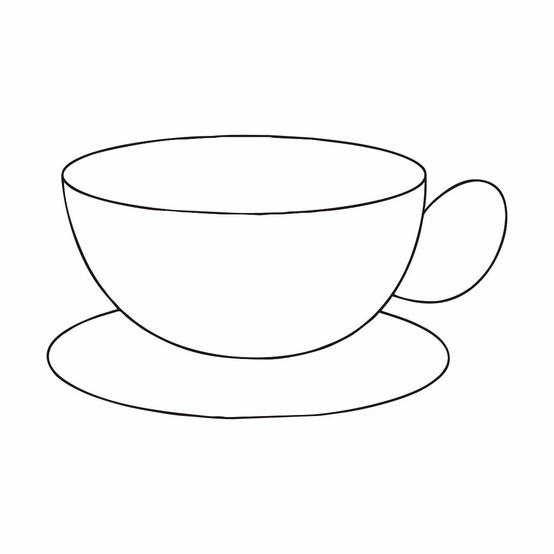Tea Cup and Saucer Template