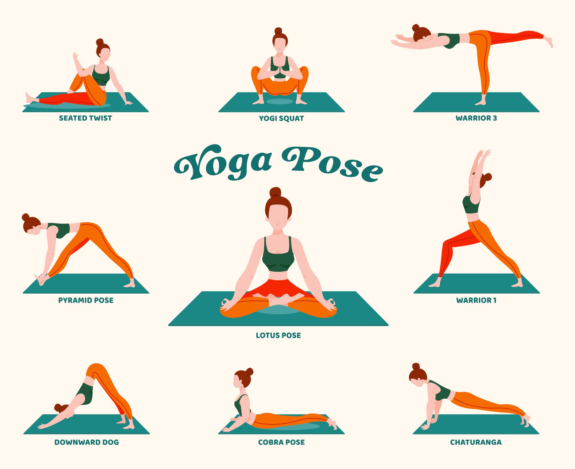 Basic Yoga Poses for Beginners Printable
