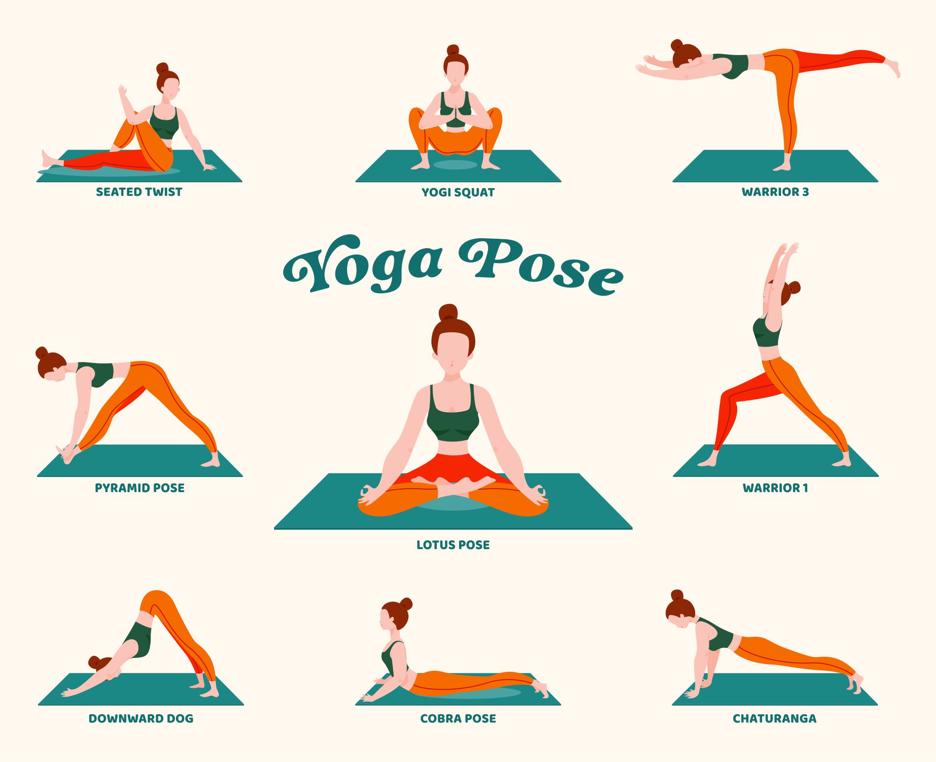 7 Best Yoga Poses Printable Chart PDF for Free at Printablee