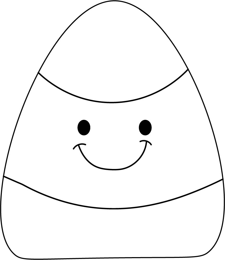 Black and White Candy Corn Coloring Page