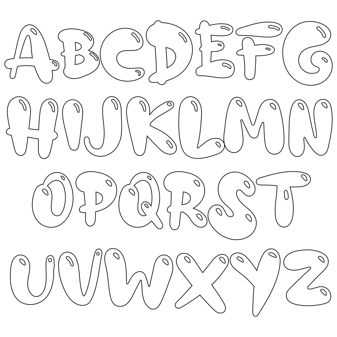 Bubble Letter Alphabet Coloring Pages
