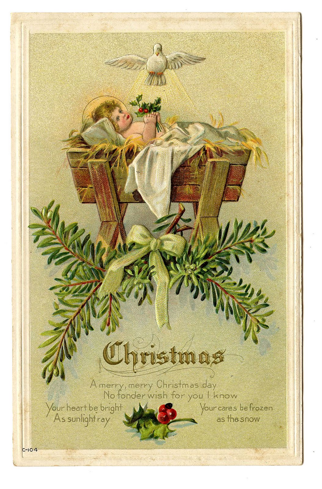 7 Best Free Printable Vintage Christmas Clip Art Printablee