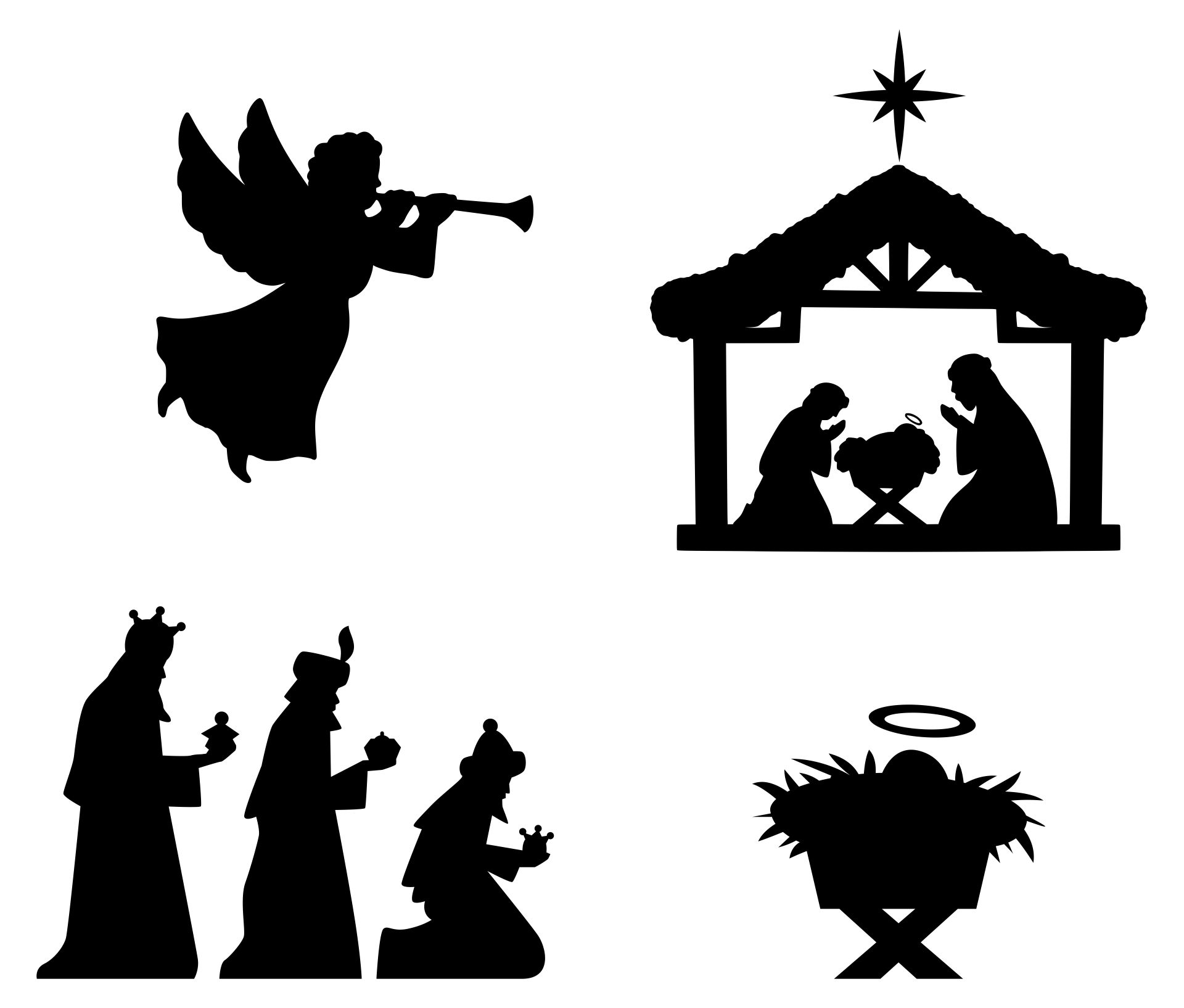 Printable Christmas Silhouette Patterns