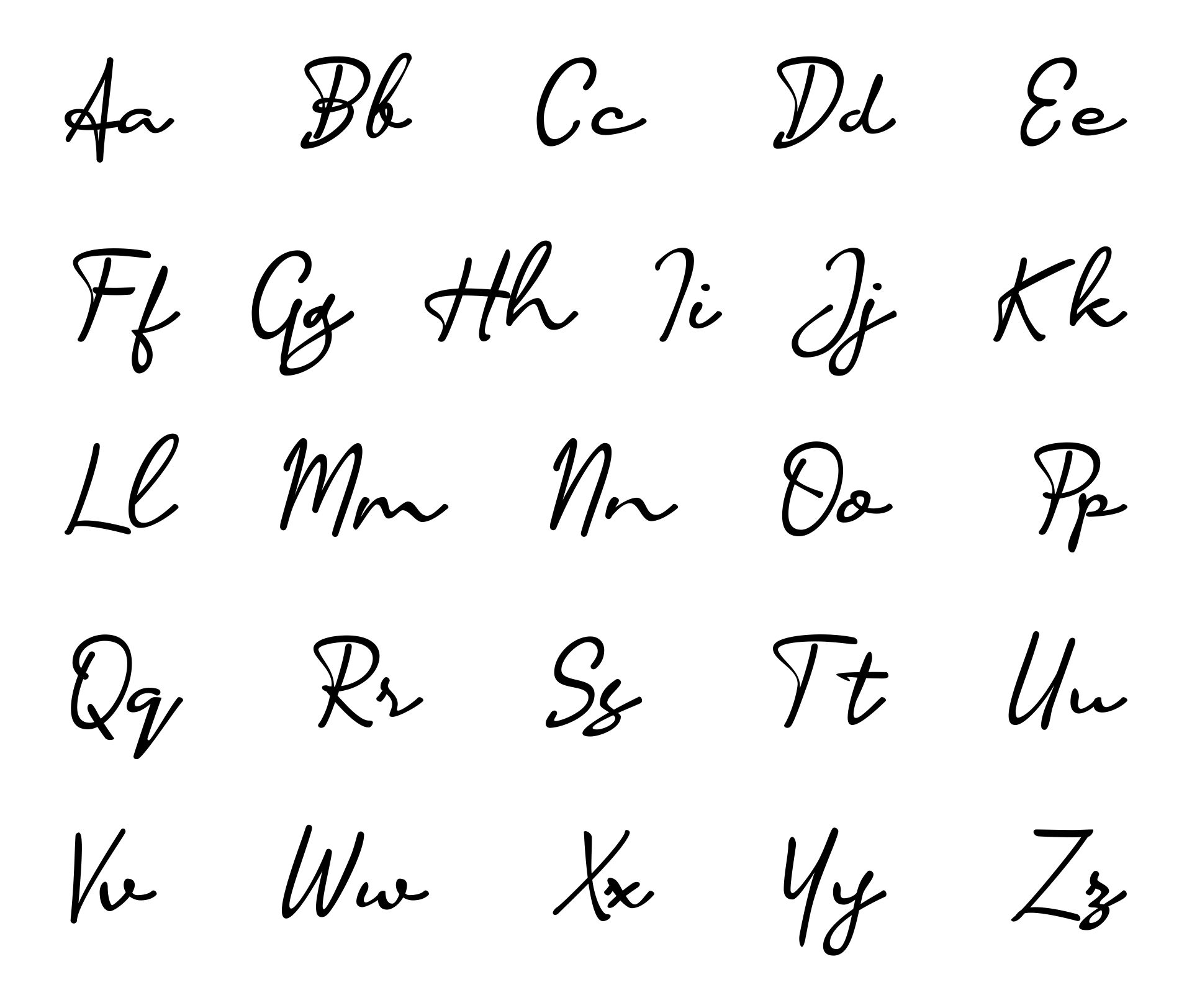 Fancy Cursive Fonts Alphabet Letters