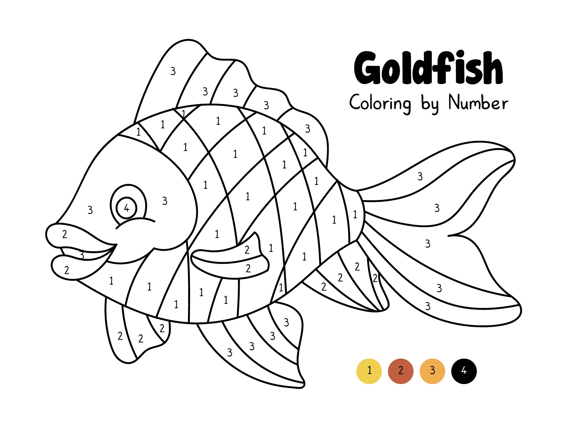Fish Color by Number Coloring Pages